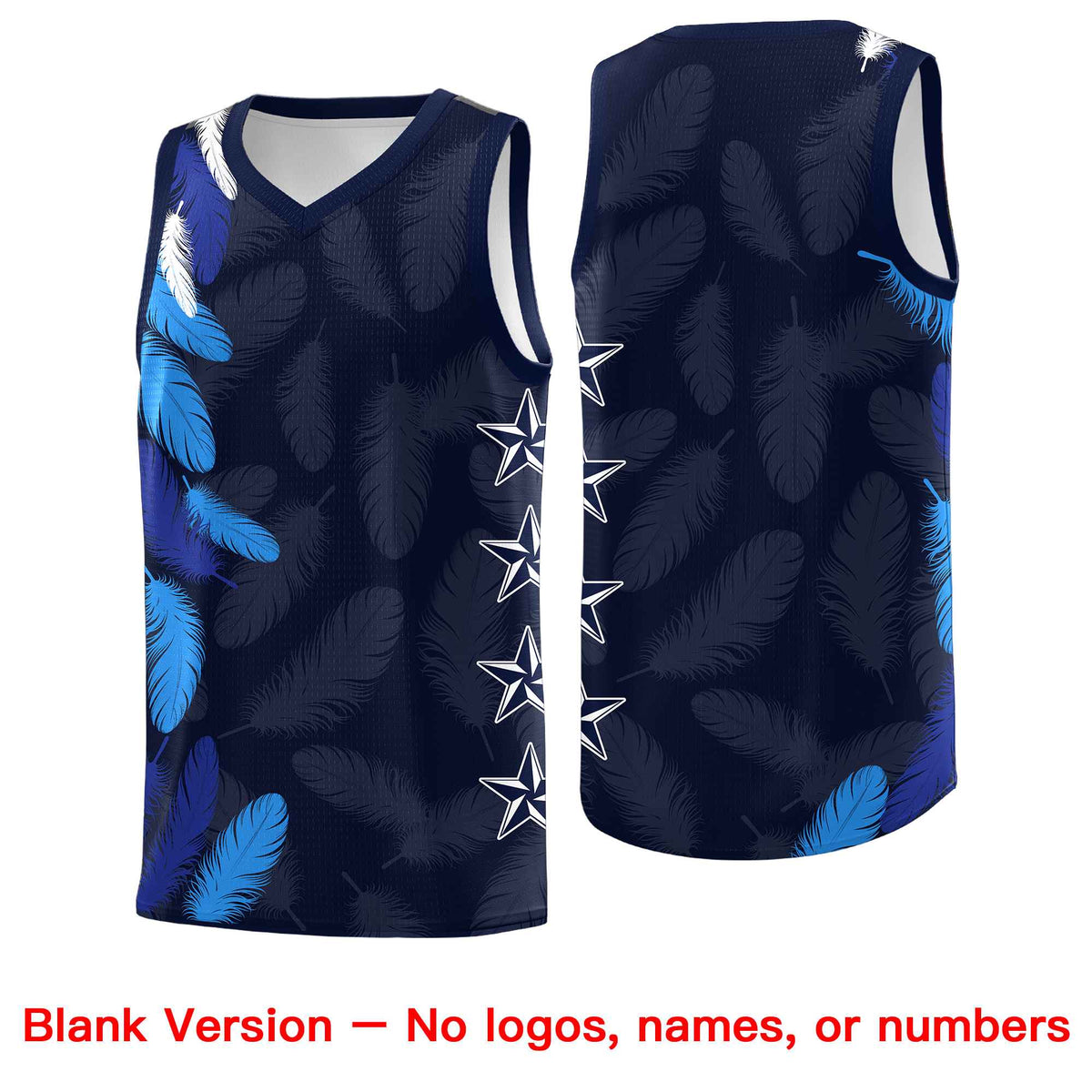 Custom Youth Basketball Jersey Navy White Feather Series Sports Uniform