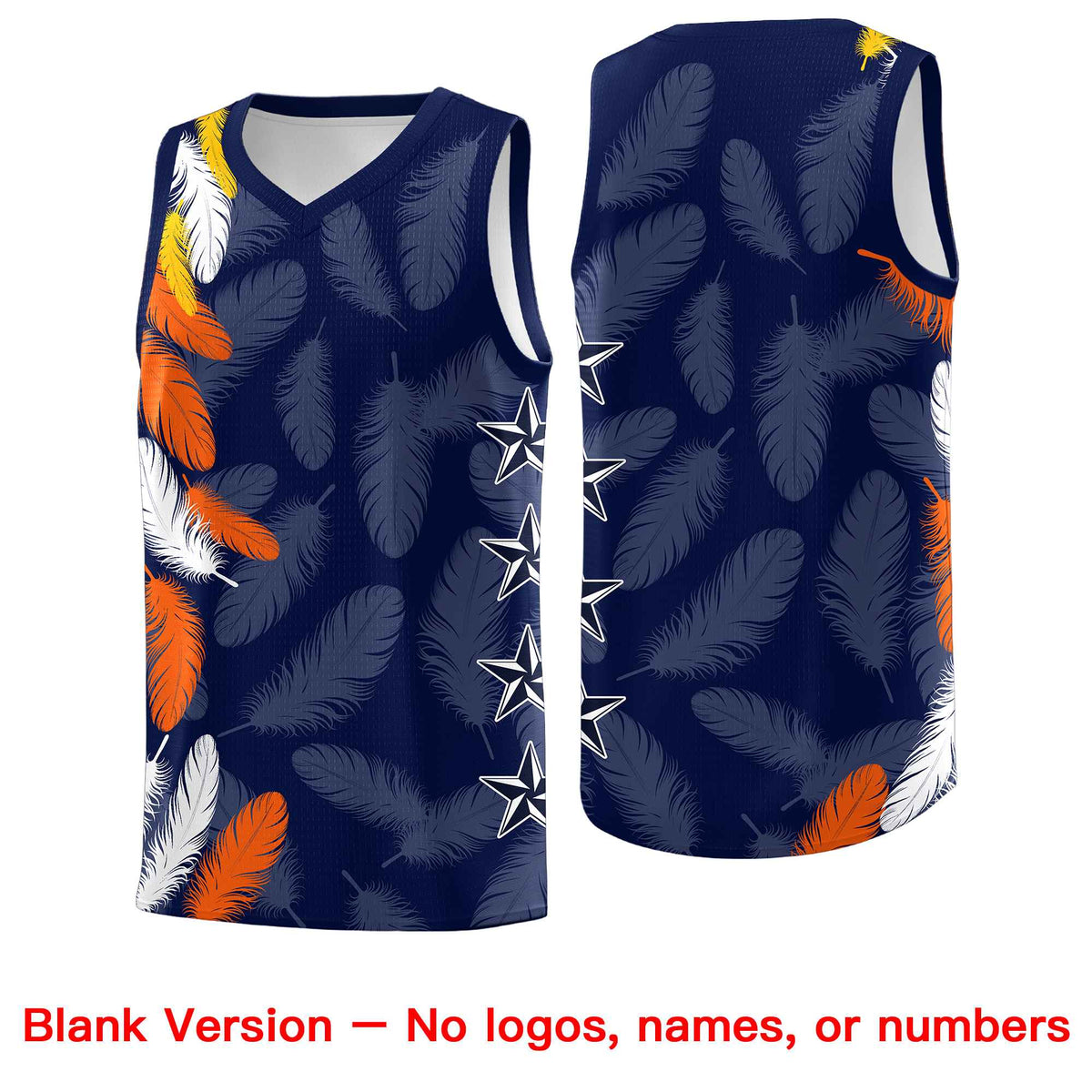 Custom Youth Basketball Jersey Navy White Feather Series Sports Uniform