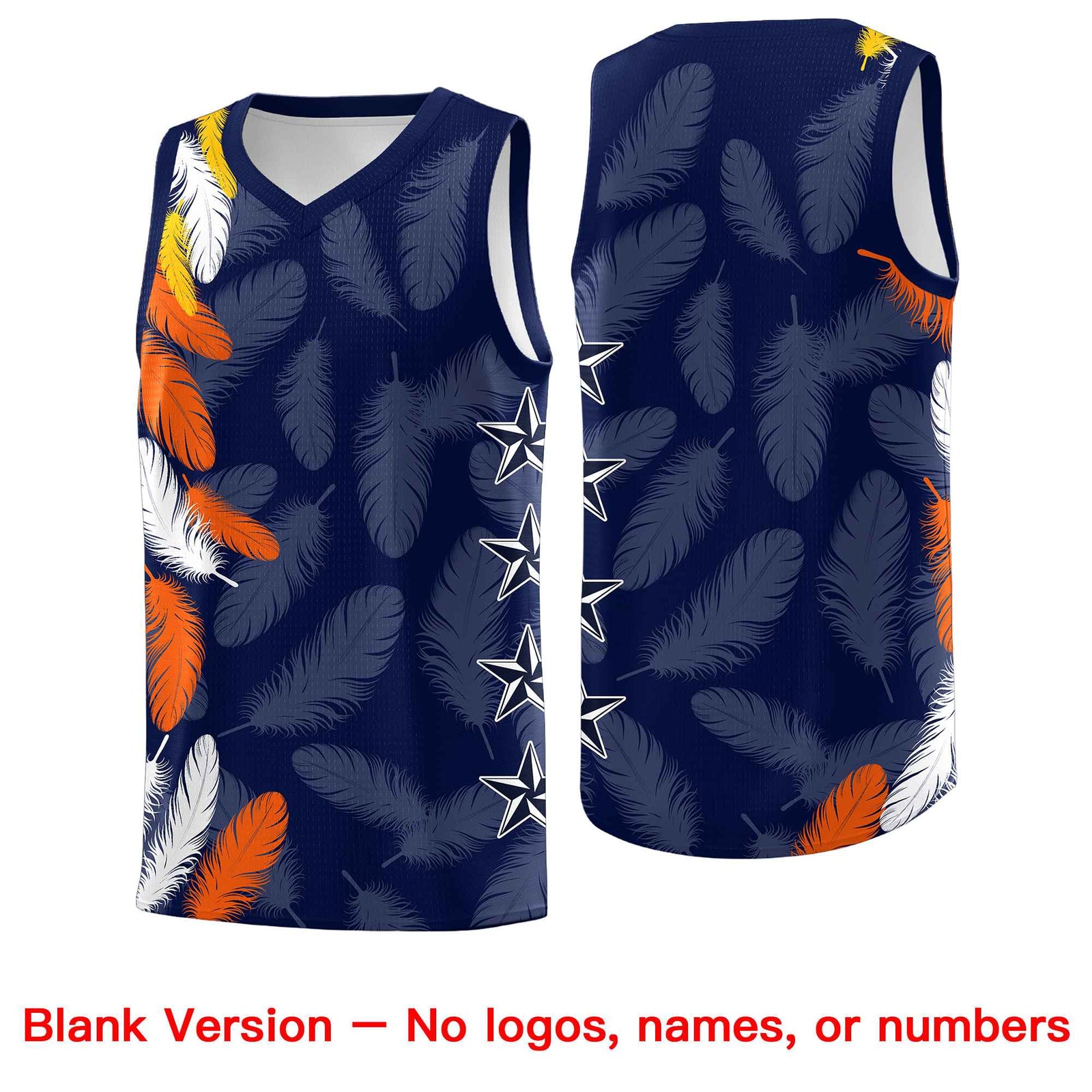 Custom Youth Basketball Jersey Navy White Feather Series Sports Uniform