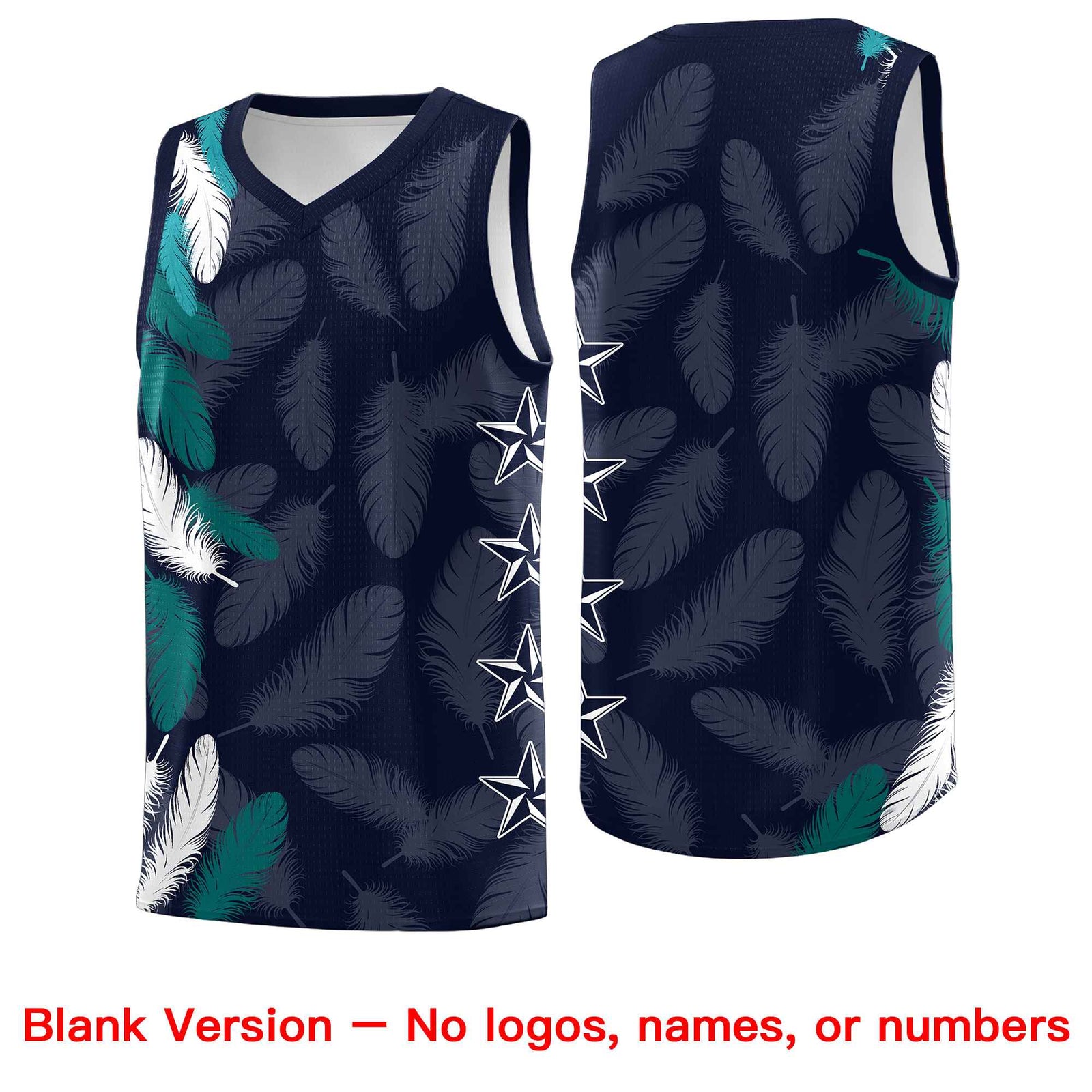 Custom Youth Basketball Jersey Navy White Feather Series Sports Uniform