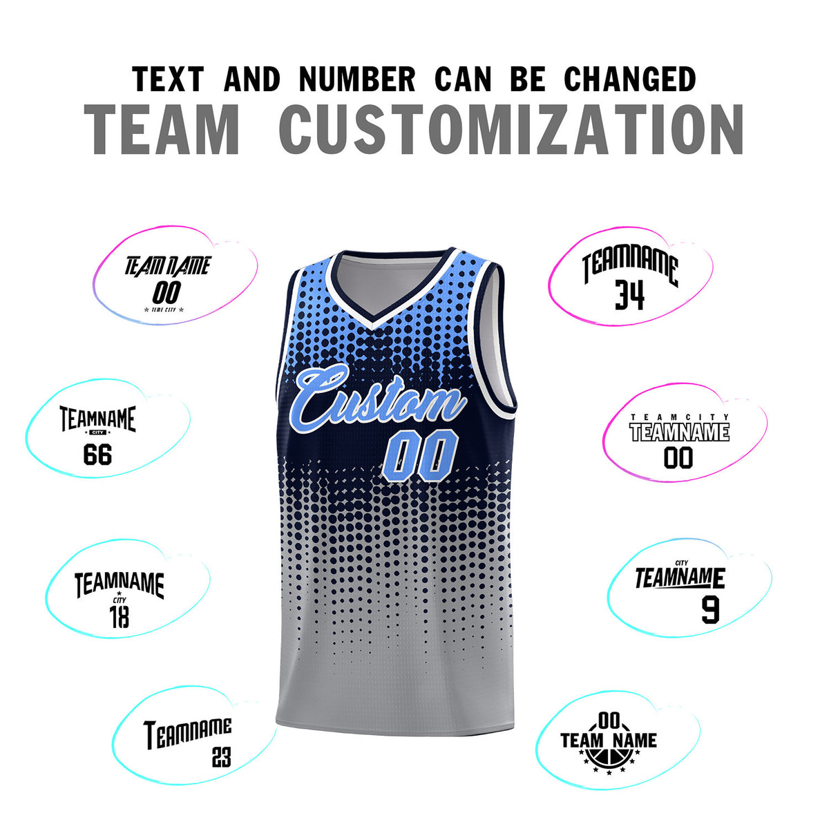 Custom Gray Gradient Dots Design Pattern Sports Uniform Basketball Jersey
