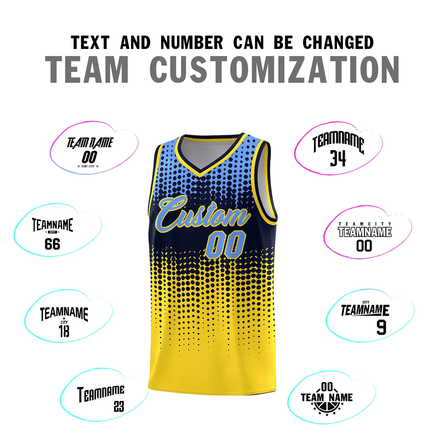 Custom Gold Gradient Dots Design Pattern Sports Uniform Basketball Jersey