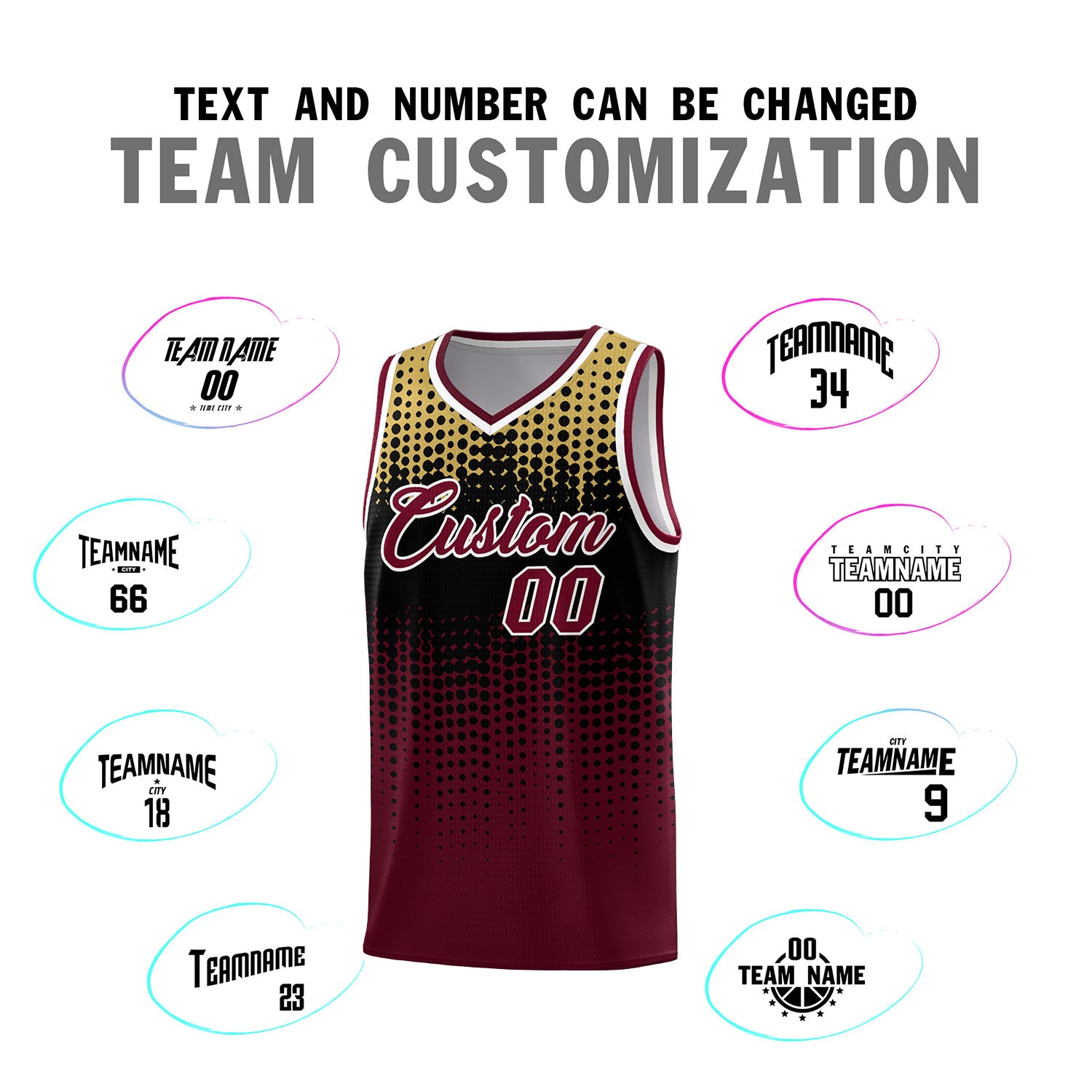 Custom Crimson Gradient Dots Design Pattern Sports Uniform Basketball Jersey