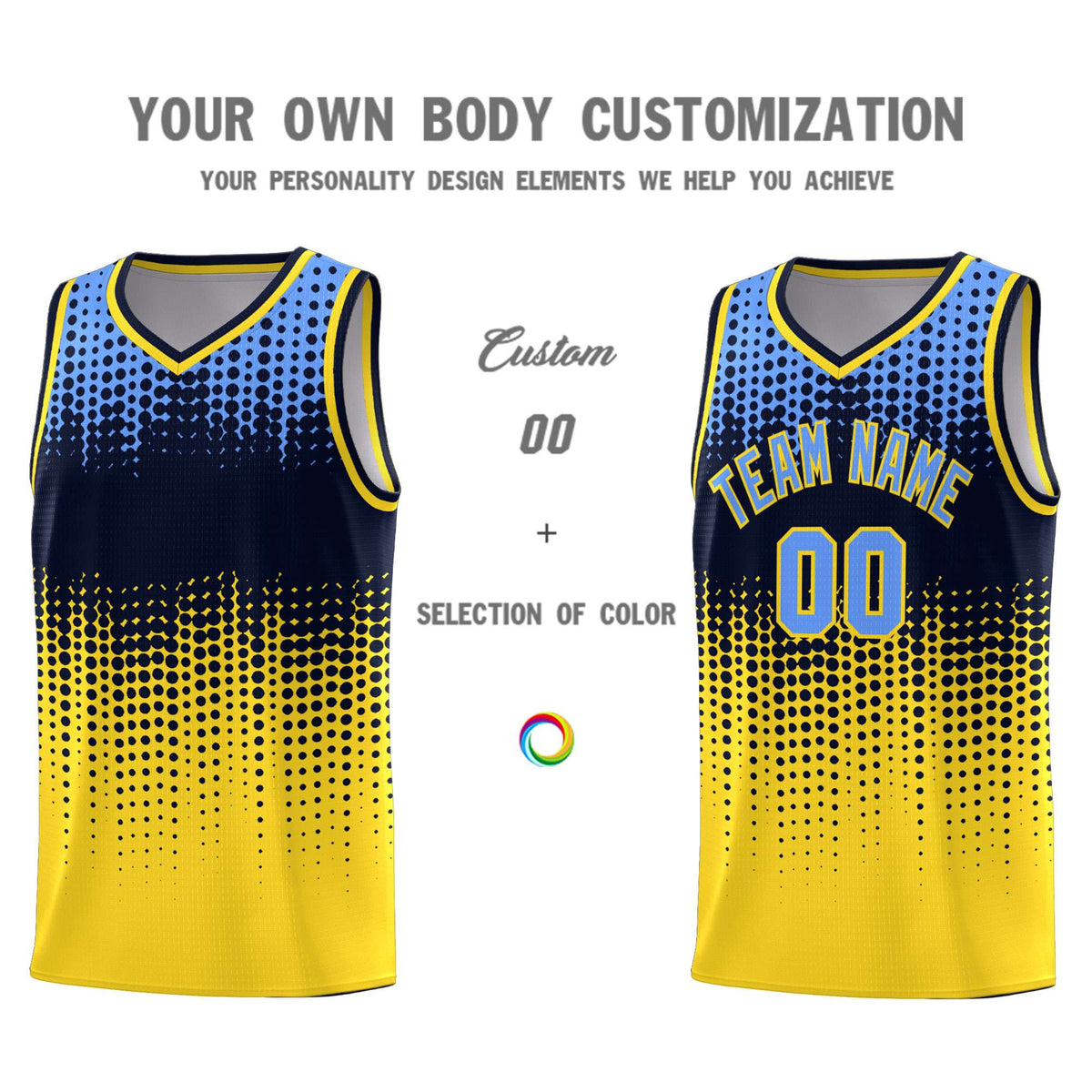 Custom Gold Gradient Dots Design Pattern Sports Uniform Basketball Jersey