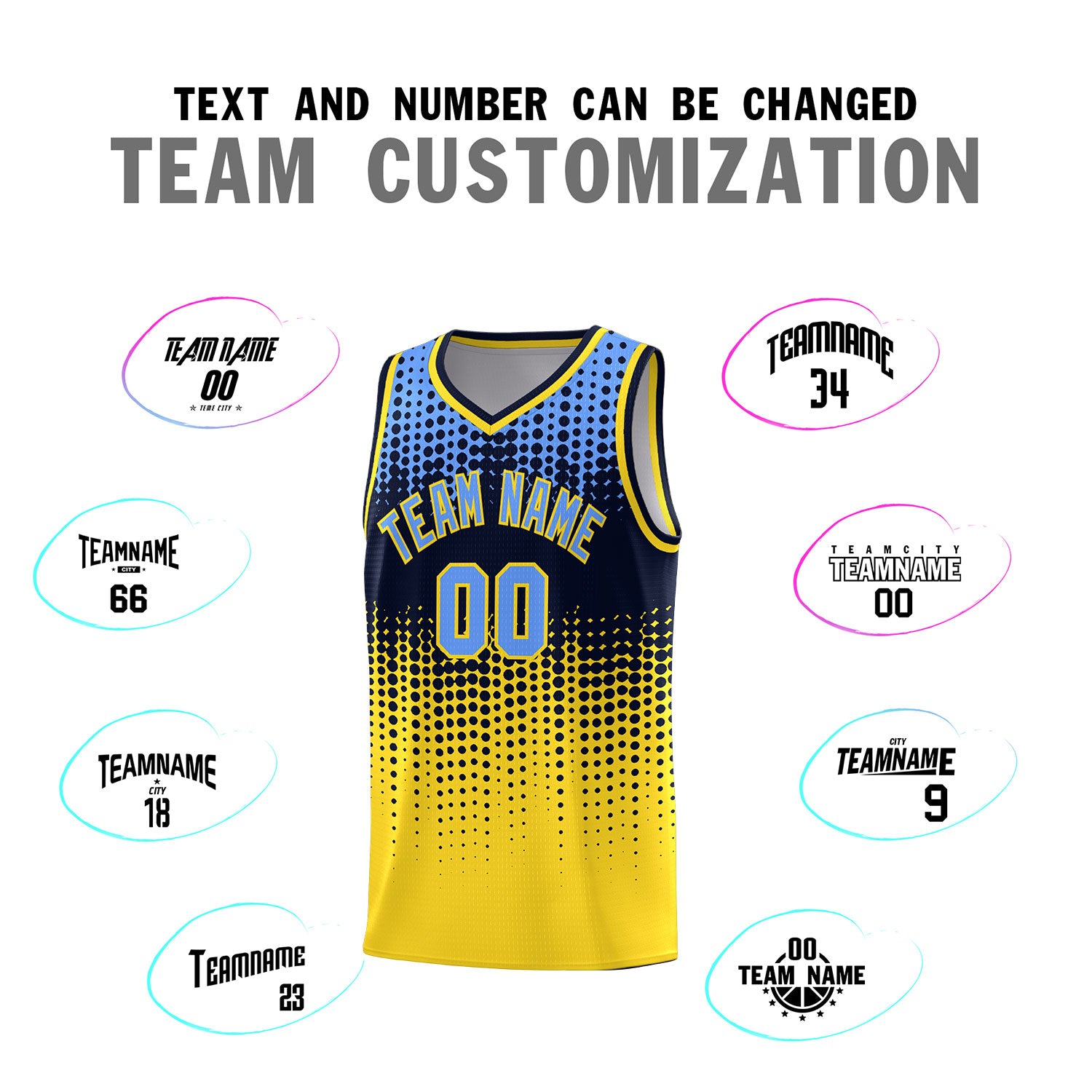 Custom Gold Gradient Dots Design Pattern Sports Uniform Basketball Jersey