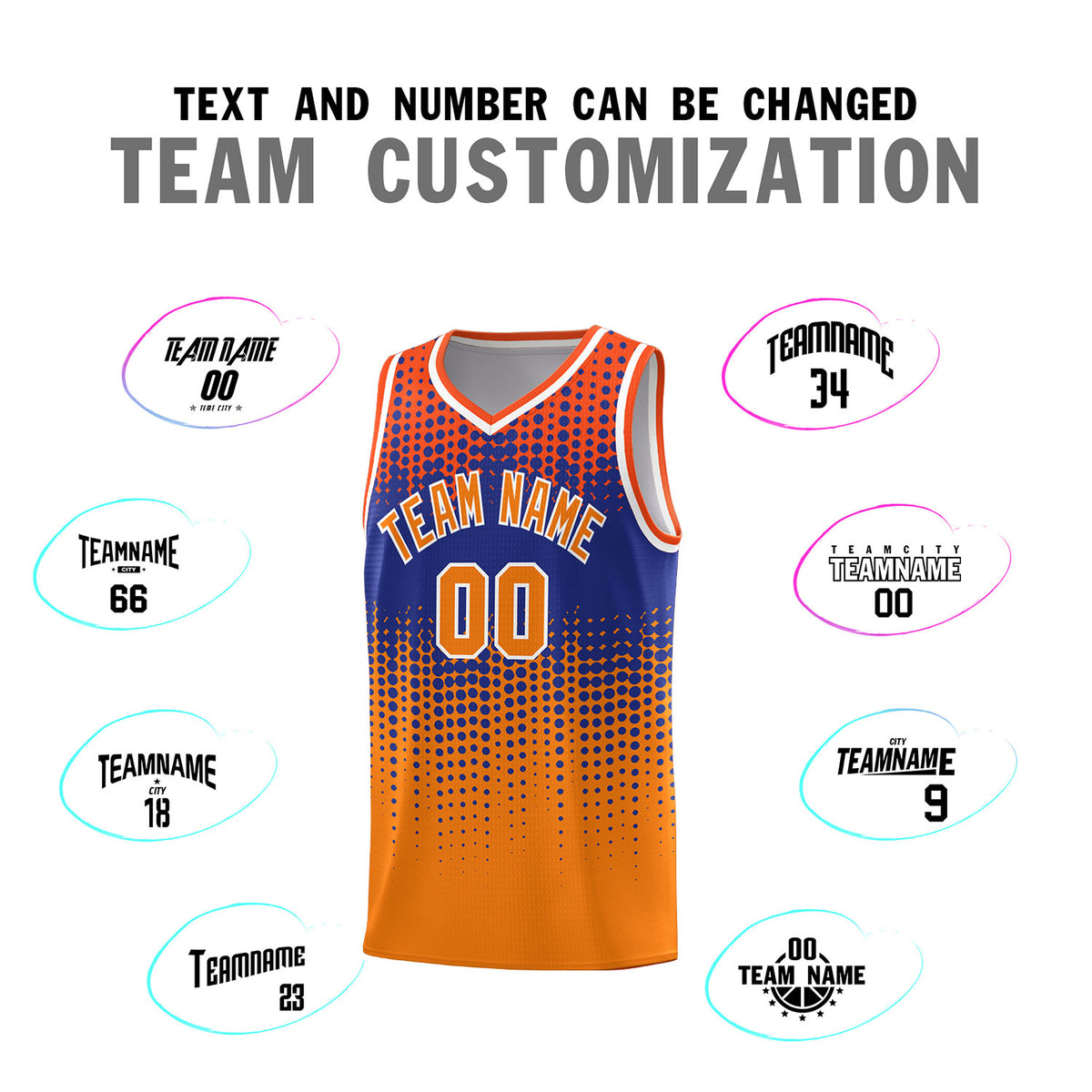 Custom Orange Gradient Dots Design Pattern Sports Uniform Basketball Jersey