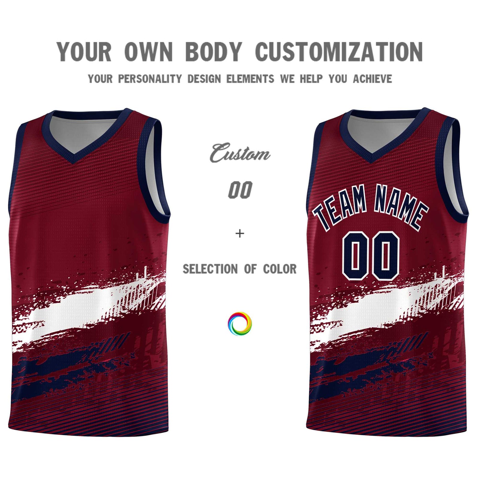 Custom Crimson White and Navy Graffiti Pattern Sports Uniform Basketball Jersey
