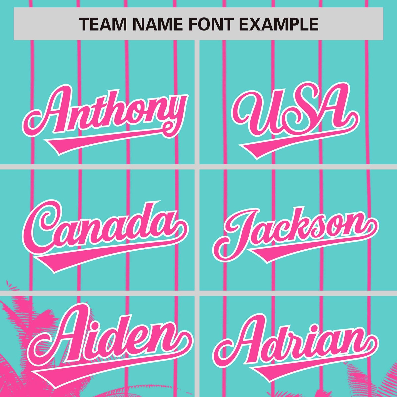 Custom Bright Green Pink Pinstripe Coconut Tree Pattern Authentic Baseball Jersey