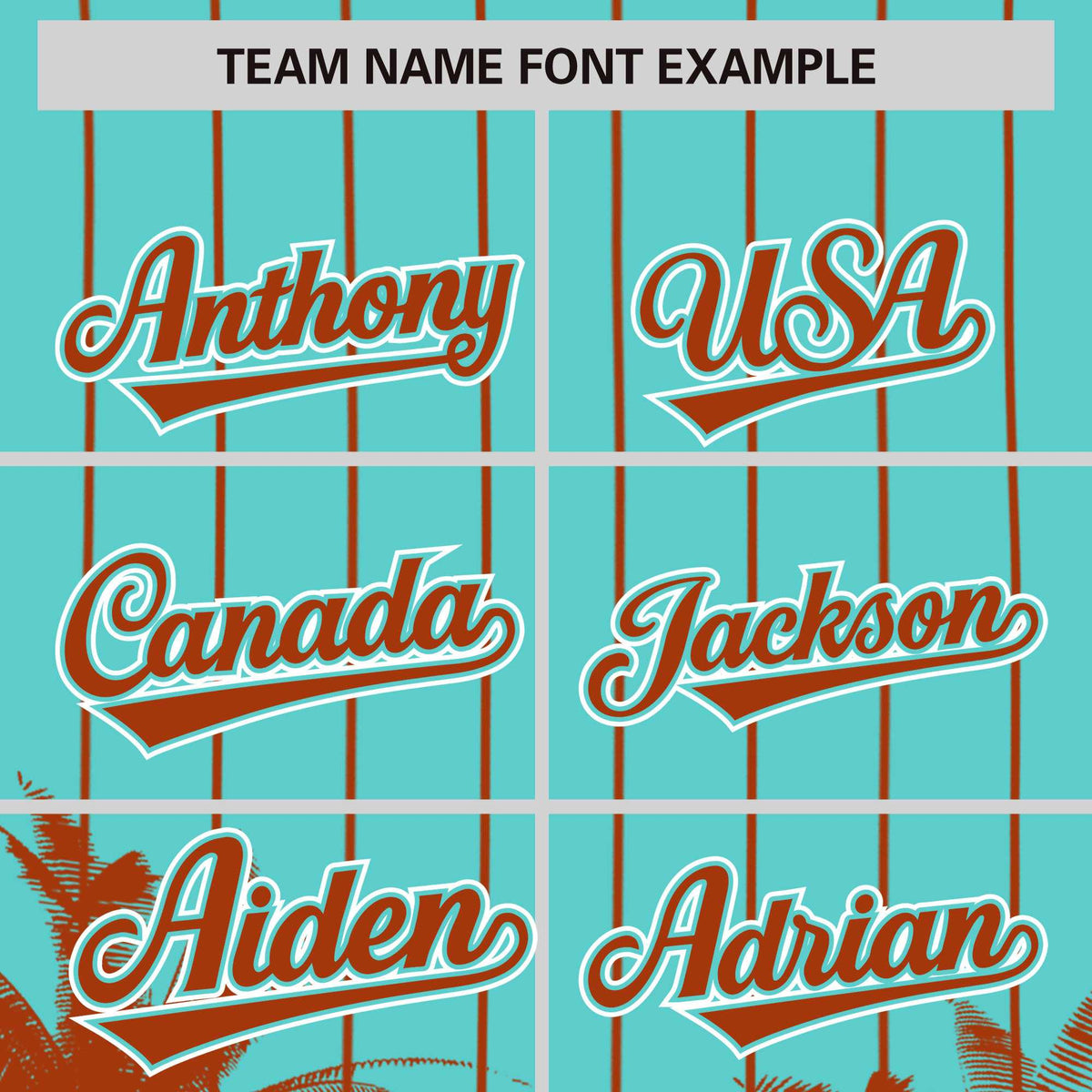 Custom Bright Green Texas Orange Pinstripe Coconut Tree Pattern Authentic Baseball Jersey