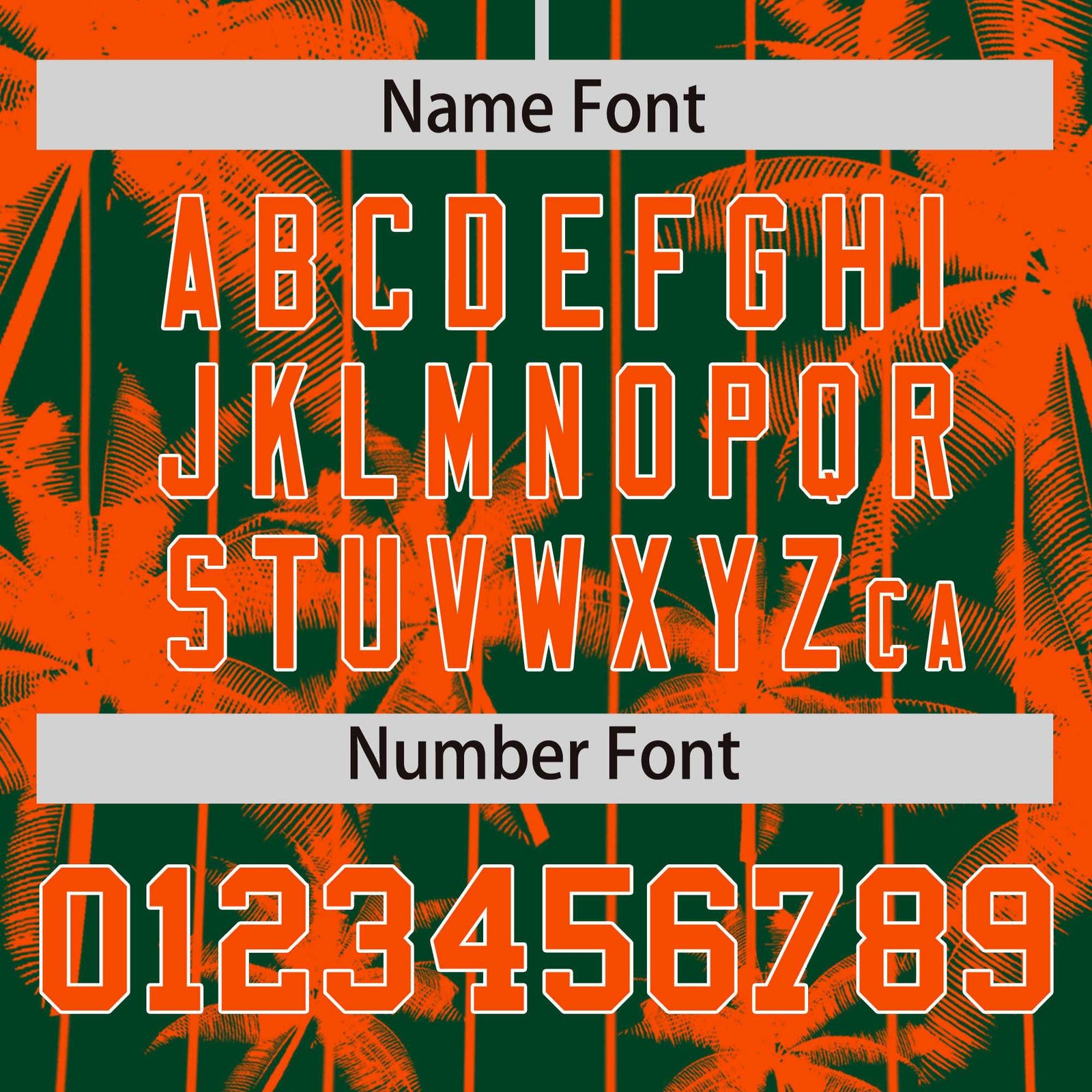 Custom Green Orange Pinstripe Coconut Tree Pattern Authentic Baseball Jersey