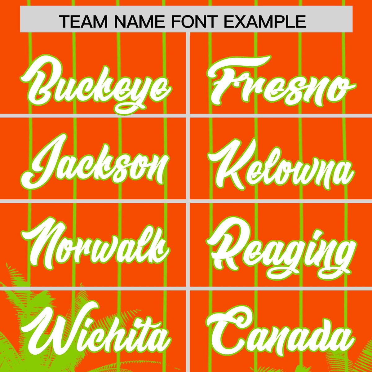 Custom Orange Neon Green Pinstripe Coconut Tree Pattern Authentic Baseball Jersey