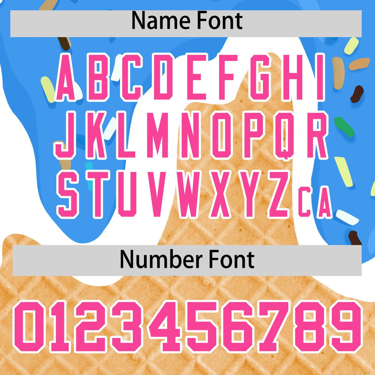 Custom Powder Blue Ice Cream Cone Graffiti Pattern Fashion Authentic Baseball Jersey