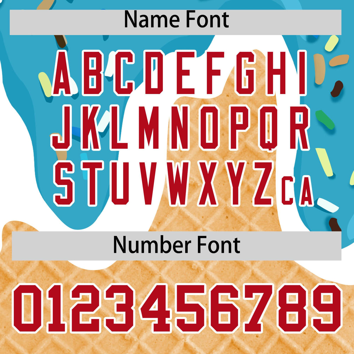 Custom Sky Blue Ice Cream Cone Graffiti Pattern Fashion Authentic Baseball Jersey