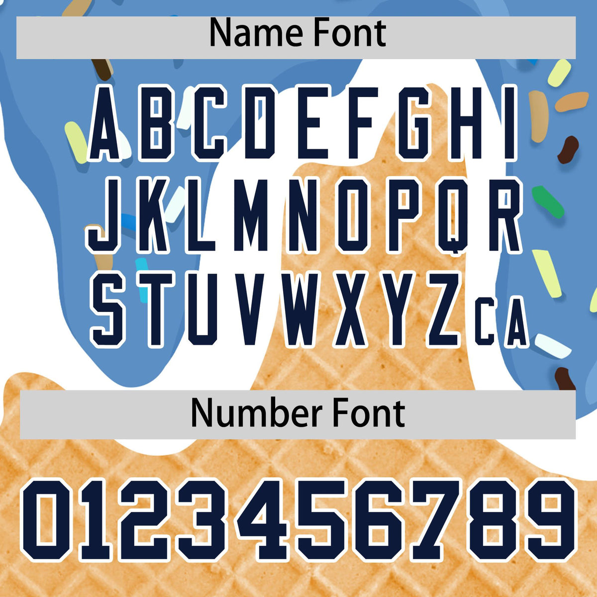 Custom Powder Blue Ice Cream Cone Graffiti Pattern Fashion Authentic Baseball Jersey