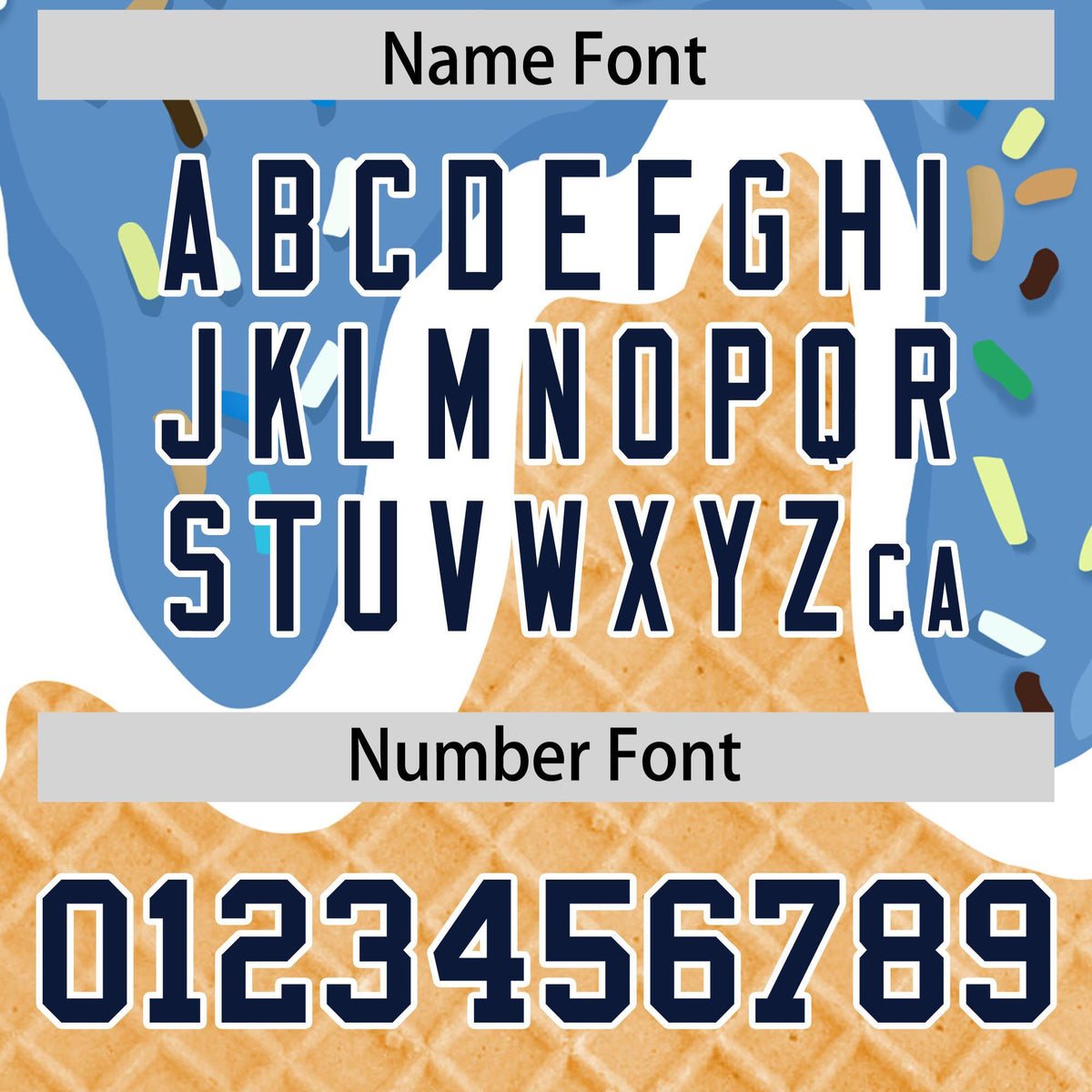 Custom Powder Blue Ice Cream Cone Graffiti Pattern Fashion Authentic Baseball Jersey