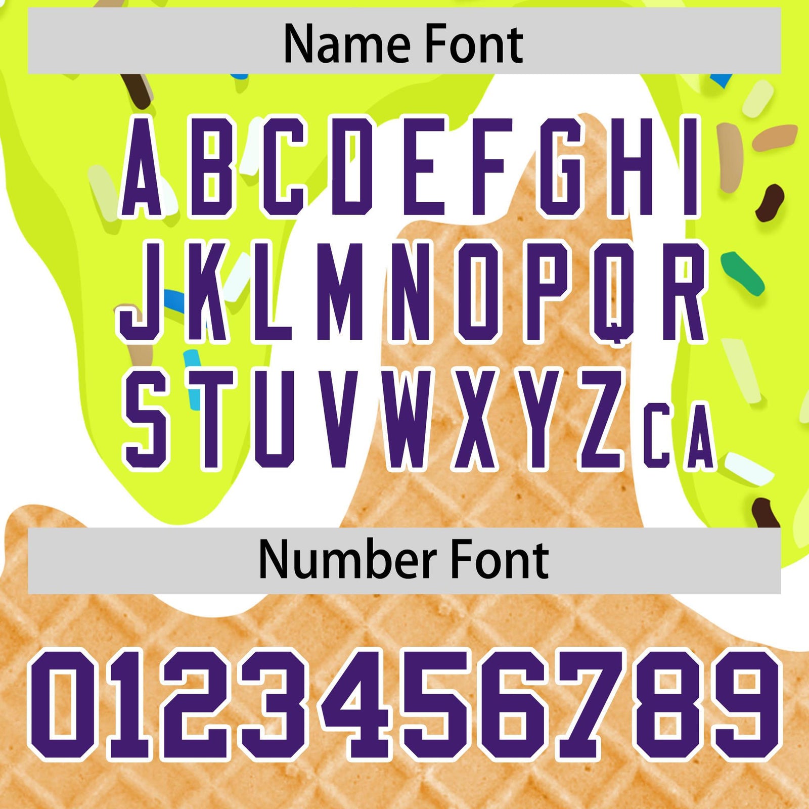 Custom Fluorescent Green Ice Cream Cone Graffiti Pattern Fashion Authentic Baseball Jersey