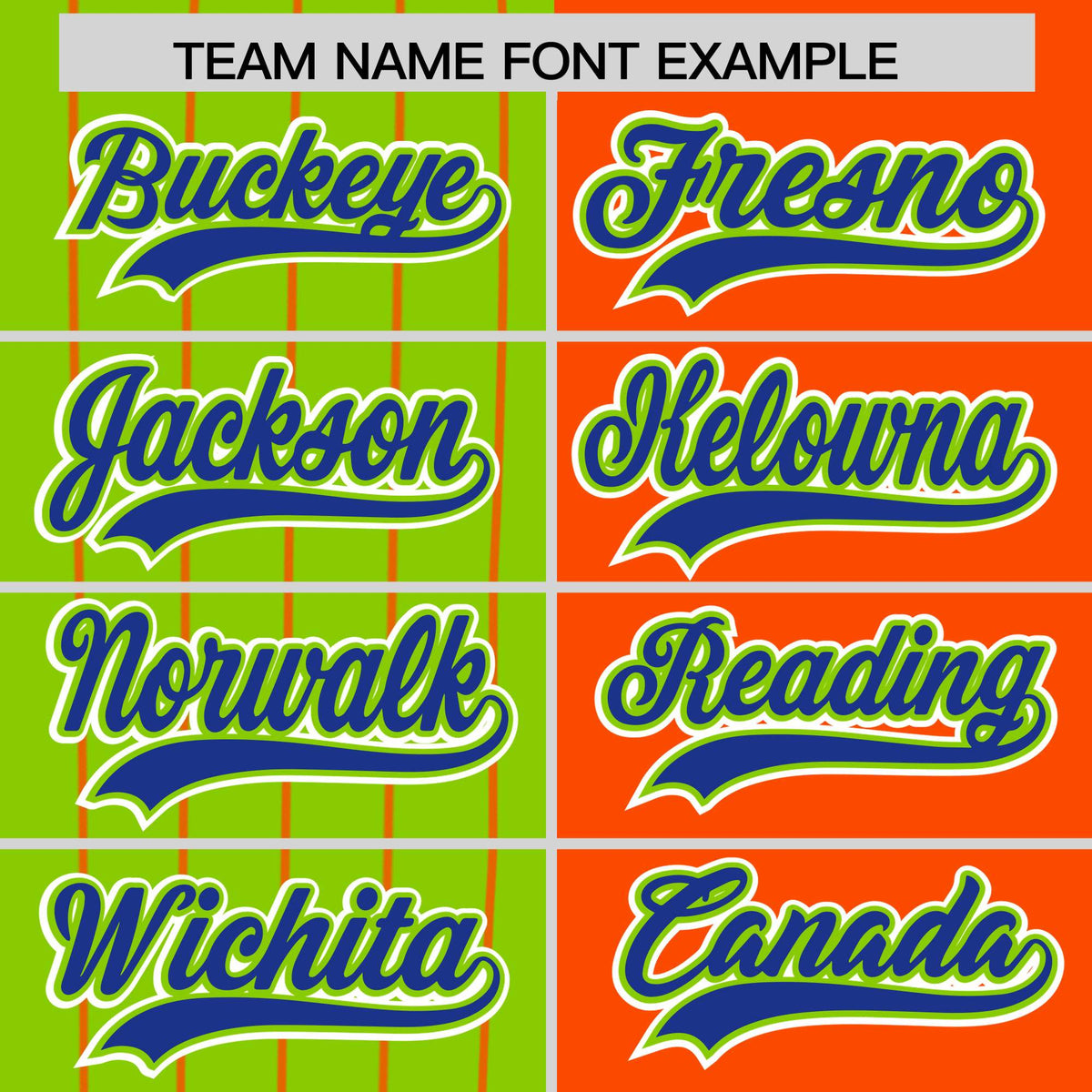 Custom Neon Green Orange and Royal Pinstripe Personalized Raglan Sleeves Authentic Baseball Jersey