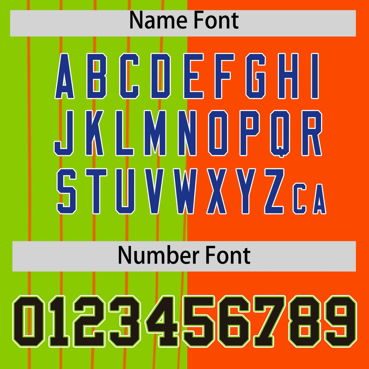 Custom Neon Green Orange and Royal Pinstripe Personalized Raglan Sleeves Authentic Baseball Jersey