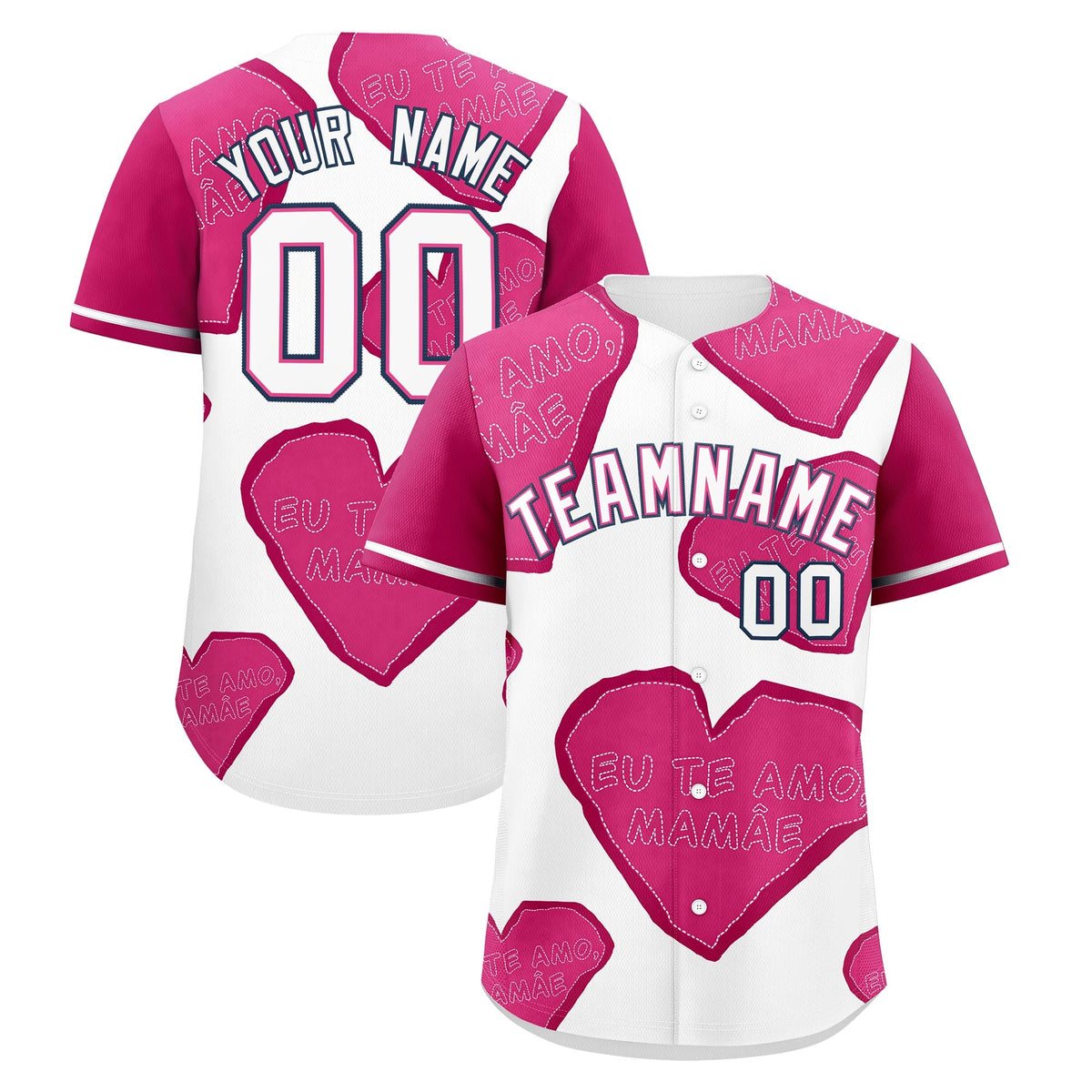 Custom White Pink Mother's Day Style Graffiti Pattern Quick Dry Baseball Jersey| KXKSHOP