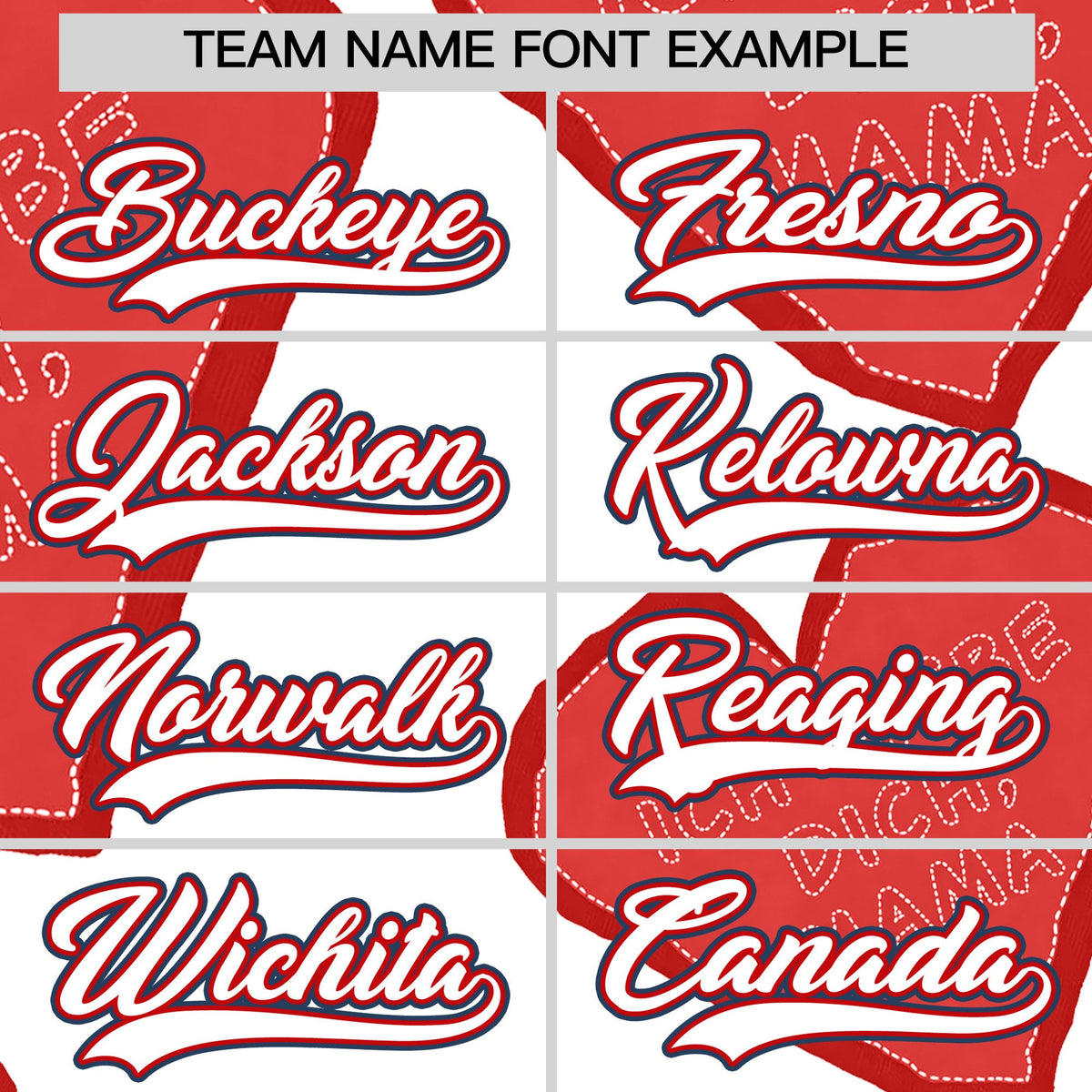 Custom White Red Mother's Day Style Graffiti Pattern Stretch Fabric Baseball Jersey| KXKSHOP