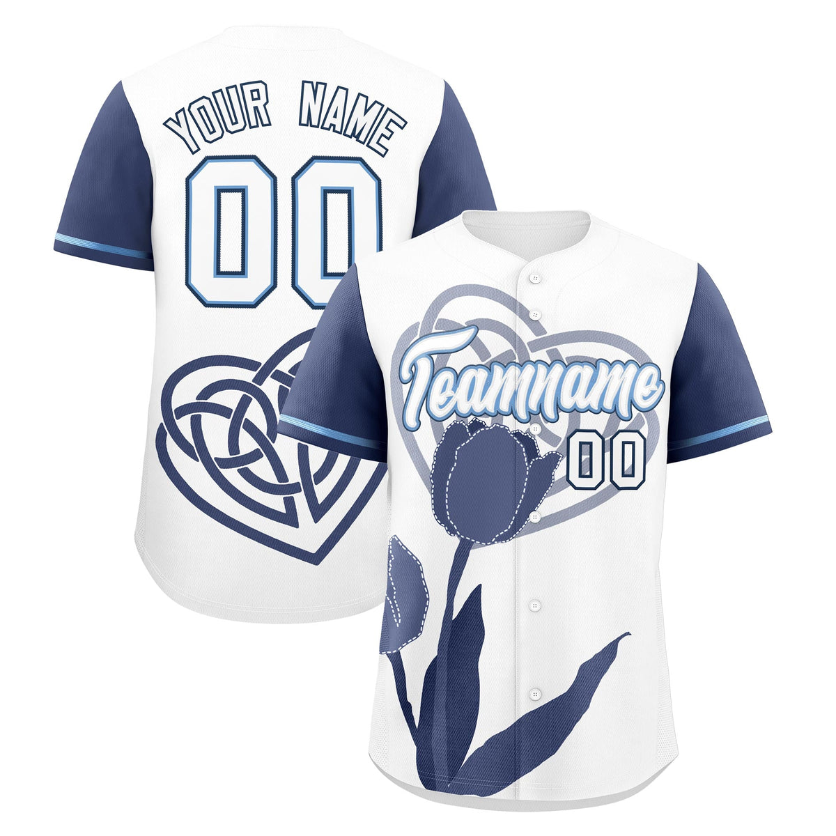 Custom White Powder Blue Mother's Day Style Graffiti Pattern Moisture-Wicking Baseball Jersey| KXKSHOP