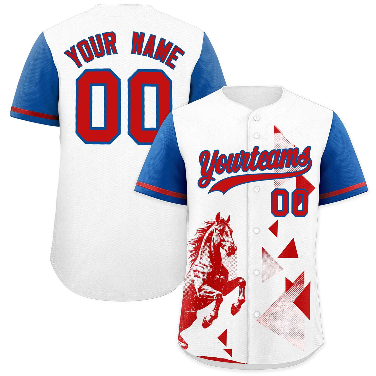 Custom Royal White Raptor Series Raglan Sleeves Lightweight Baseball Jersey