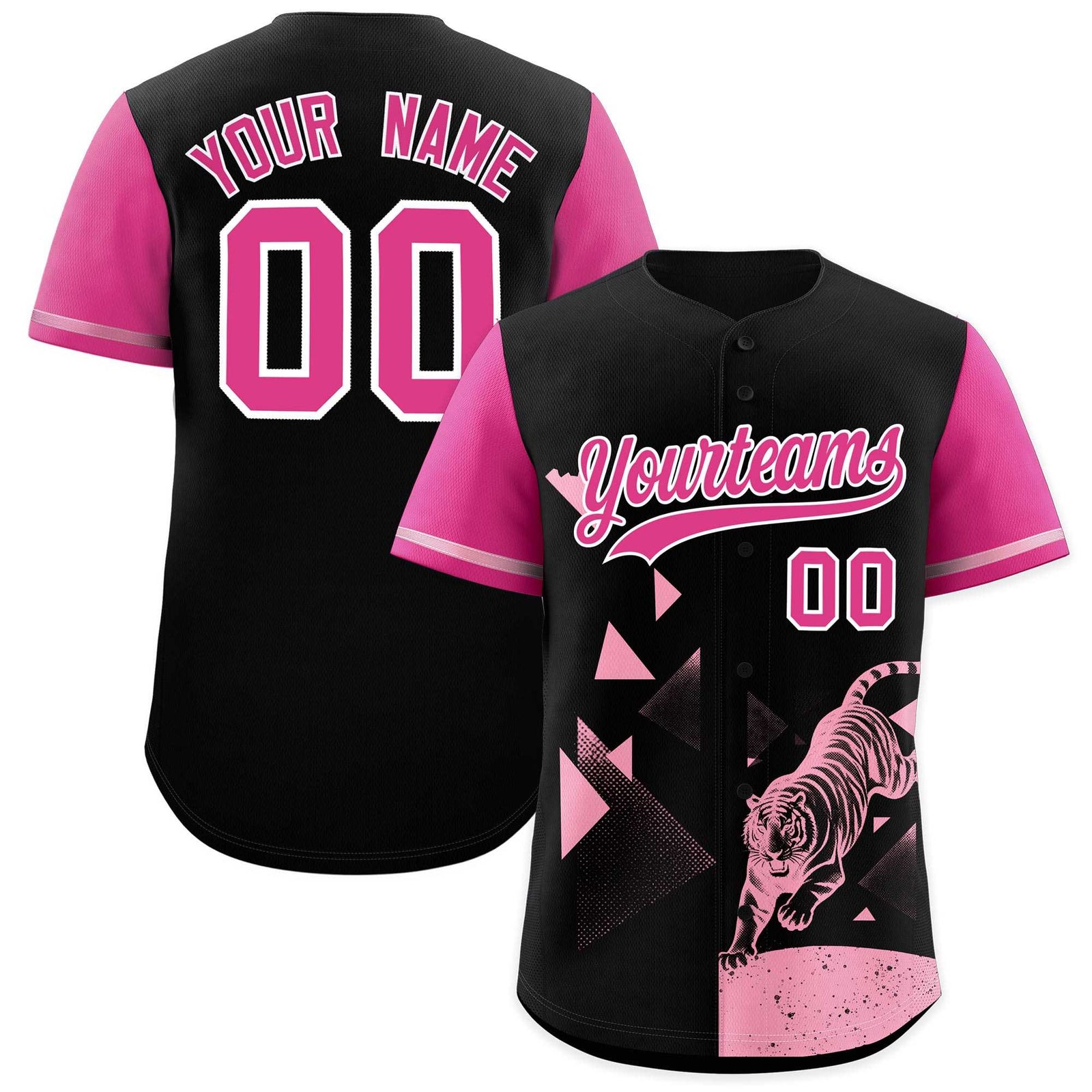 Custom Rose Red Black Raptor Series Raglan Sleeves Wrinkle-Resistant Baseball Jersey