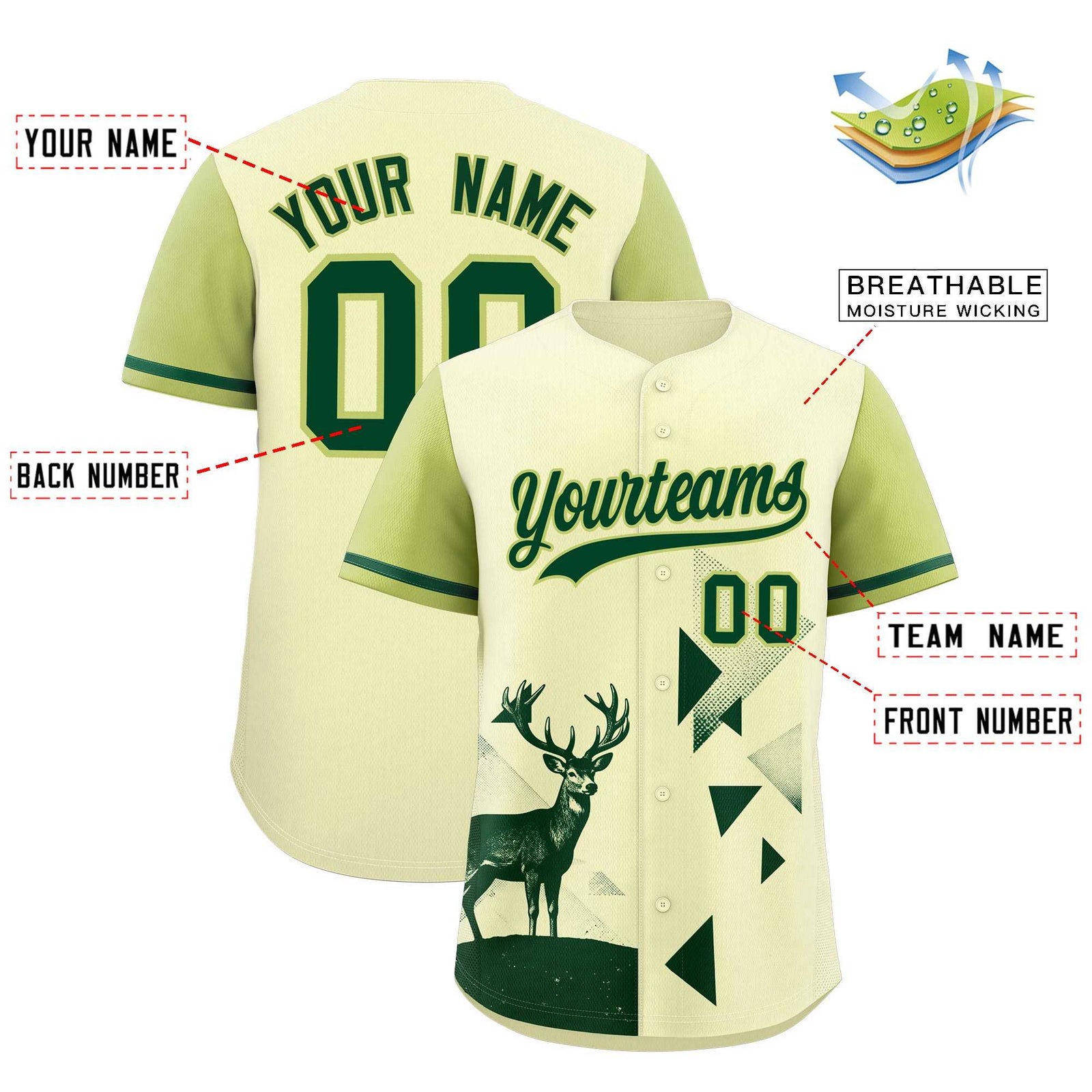 Custom Champagne Cream Raptor Series Raglan Sleeves Hip Hop Baseball Jersey