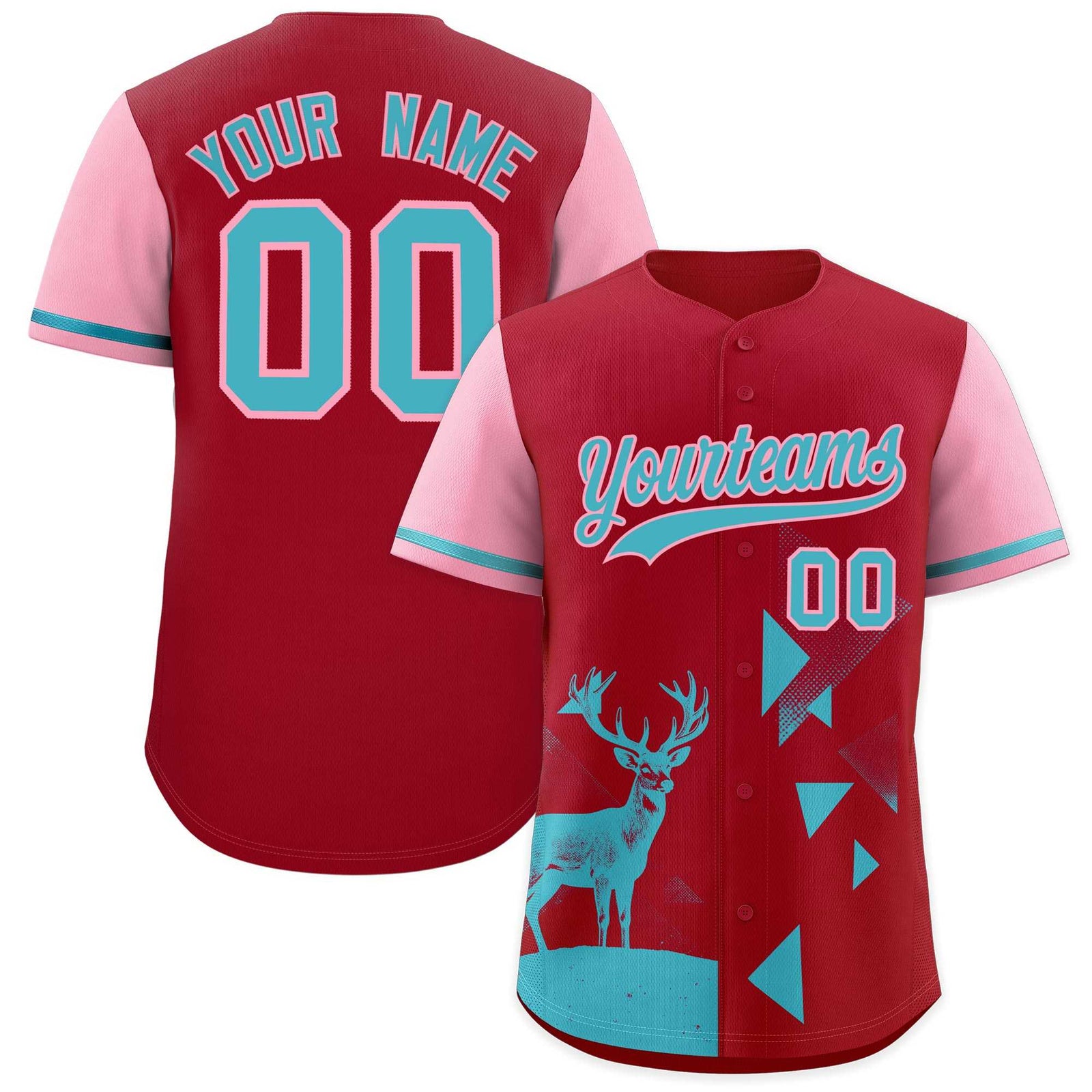 Custom Light Pink Scarlet Raptor Series Raglan Sleeves Drapable Baseball Jersey