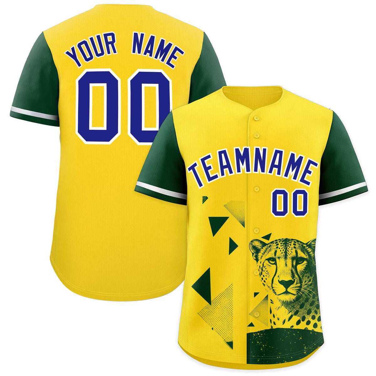 Custom Dark Green Yellow Raptor Series Raglan Sleeves Hip Hop Baseball Jersey