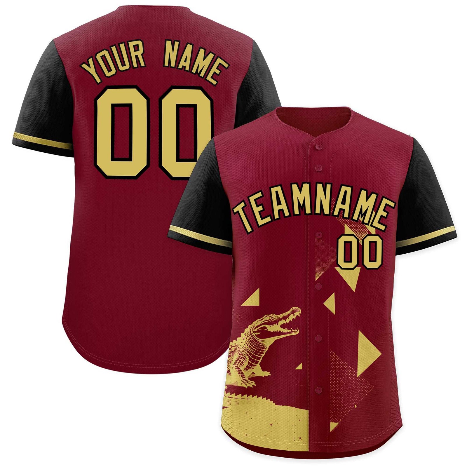 Custom Black Crimson Raptor Series Raglan Sleeves Street Style Baseball Jersey