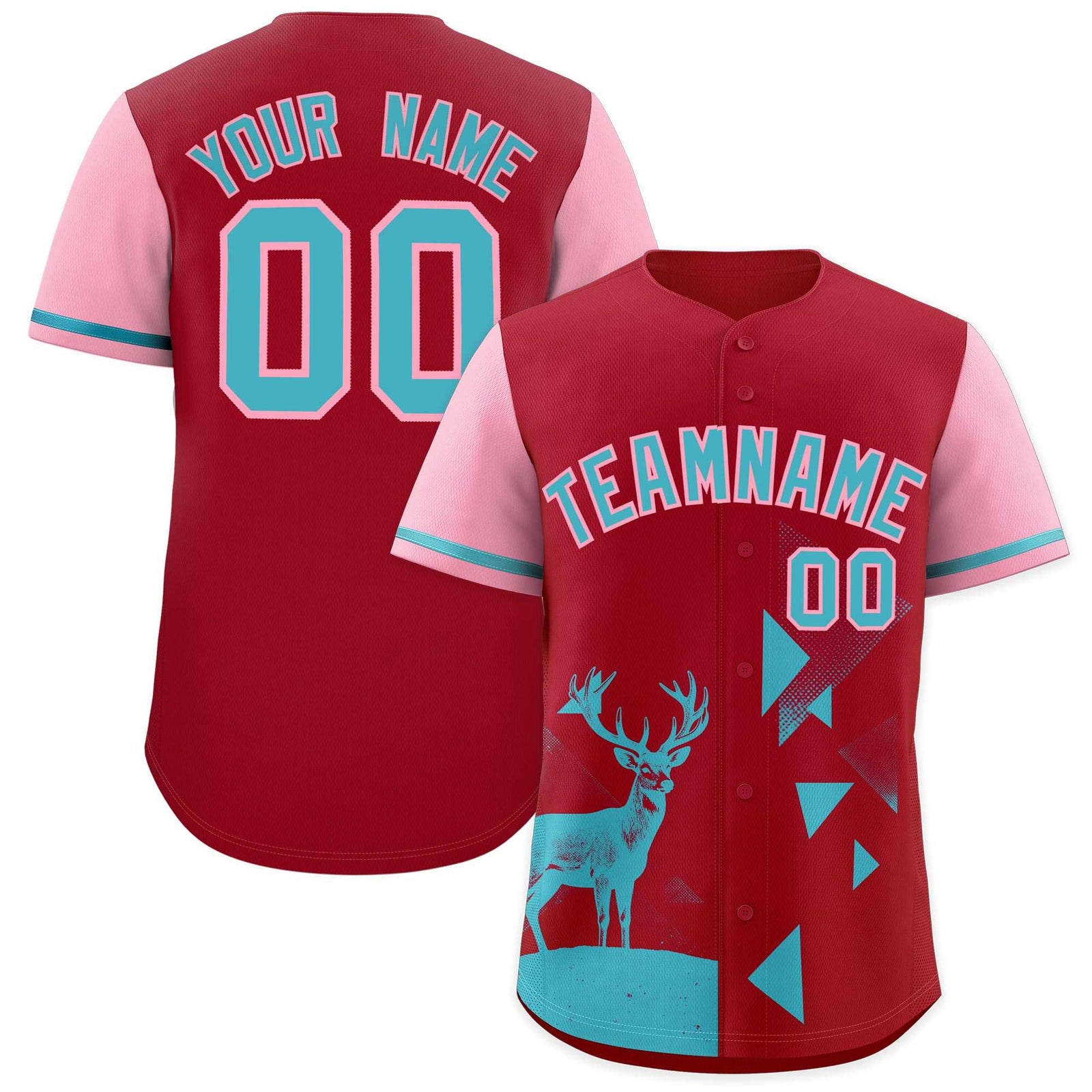 Custom Light Pink Scarlet Raptor Series Raglan Sleeves Drapable Baseball Jersey