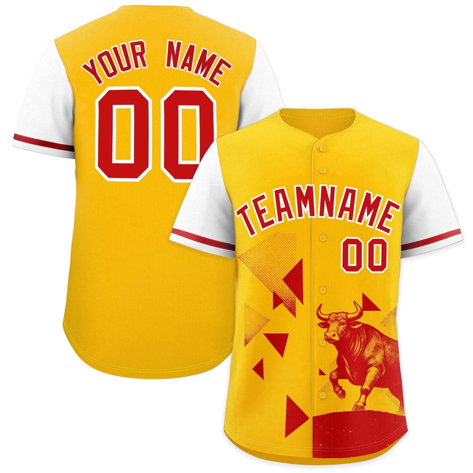Custom White Yellow Raptor Series Raglan Sleeves Casual Sports Baseball Jersey