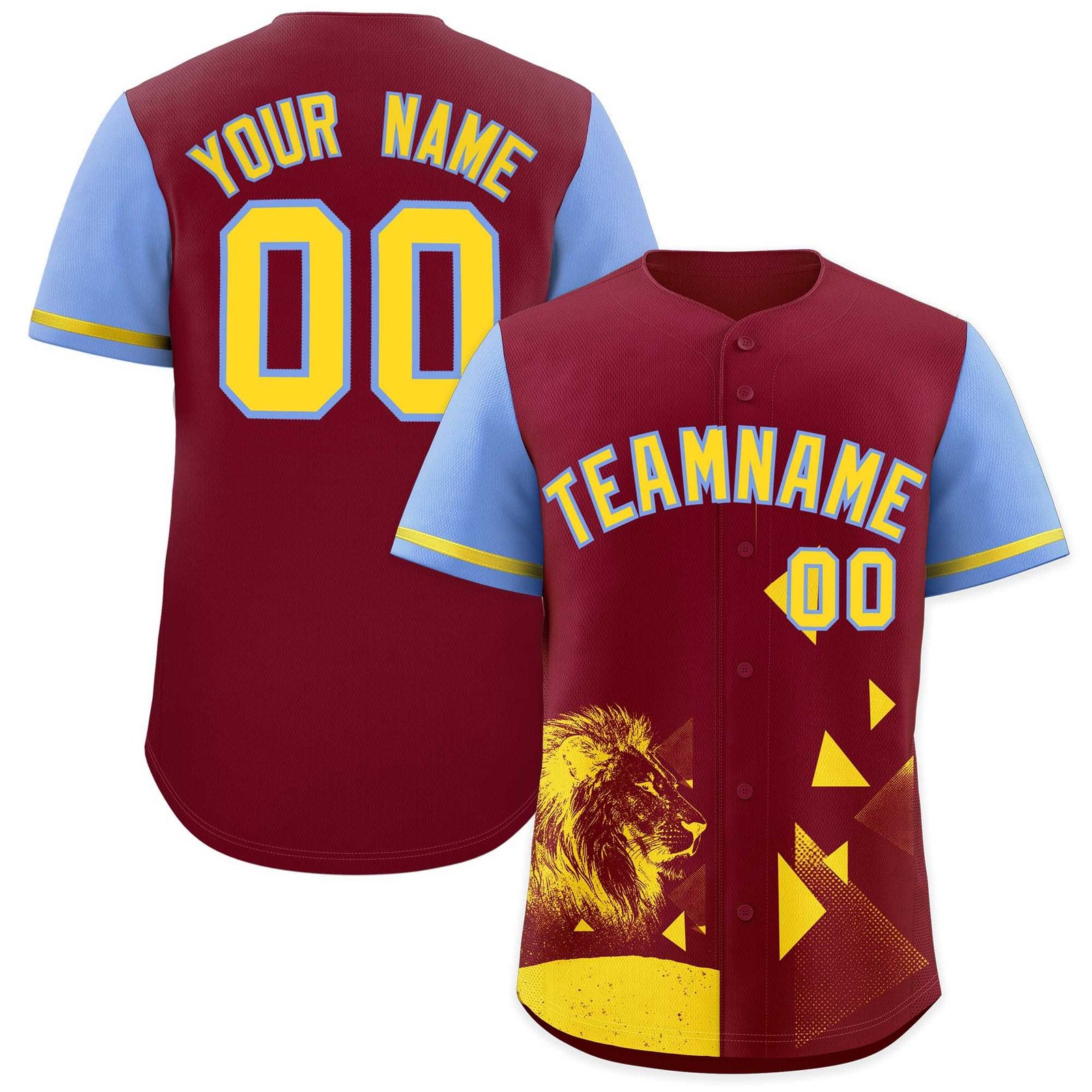 Custom Light Blue Crimson Raptor Series Raglan Sleeves Breathable Baseball Jersey