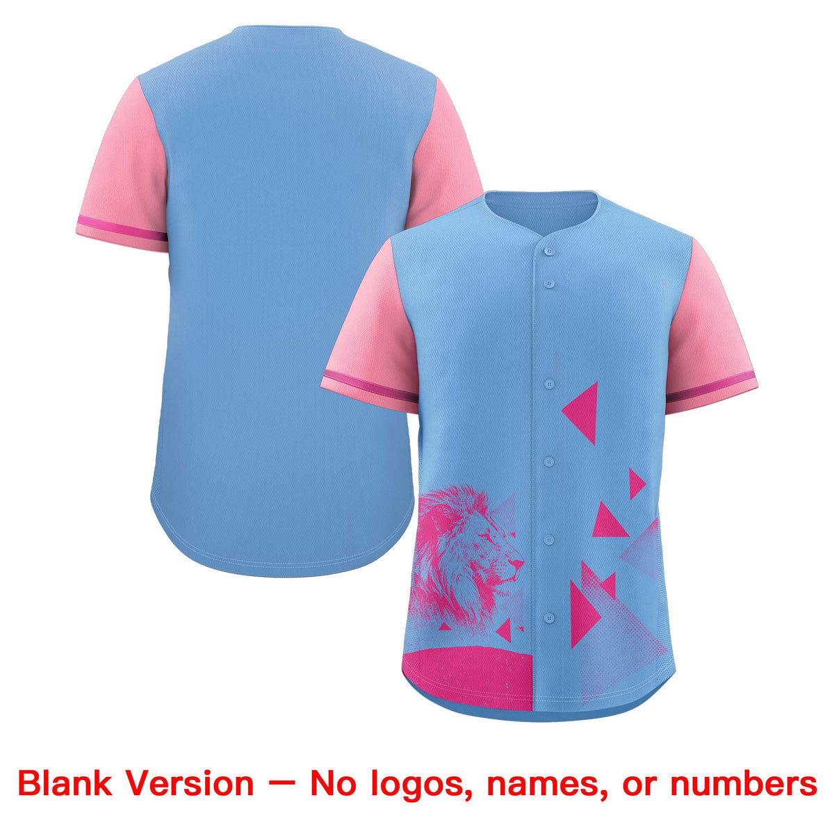 Custom Powder Blue Light Pink Raptor Series Raglan Sleeves Wrinkle-Resistant Baseball Jersey