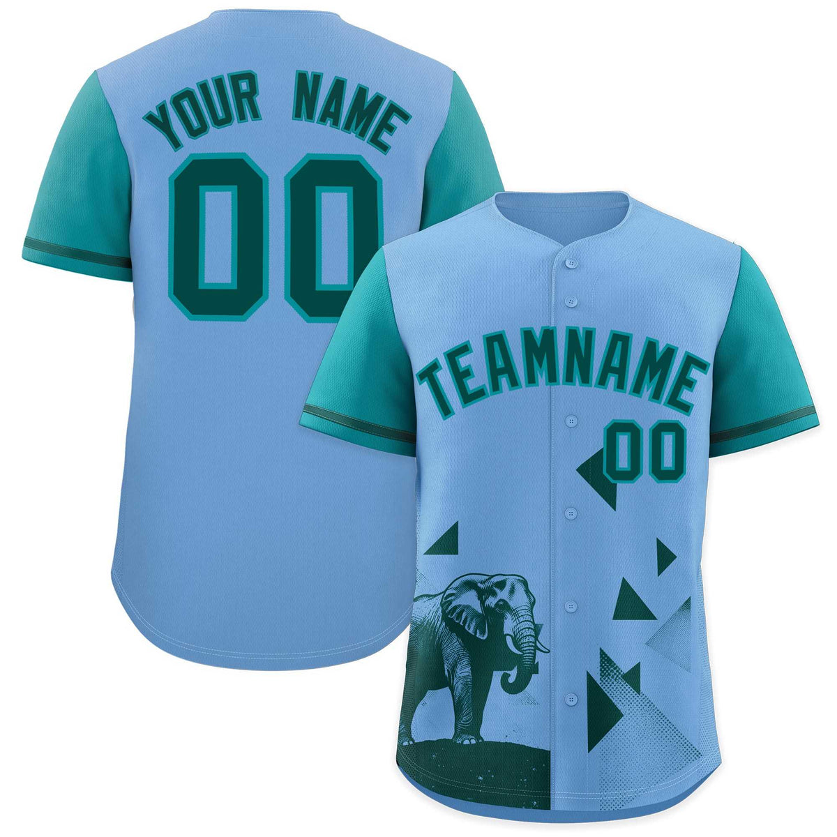 Custom Aqua Light Blue Raptor Series Raglan Sleeves Casual Sports Baseball Jersey
