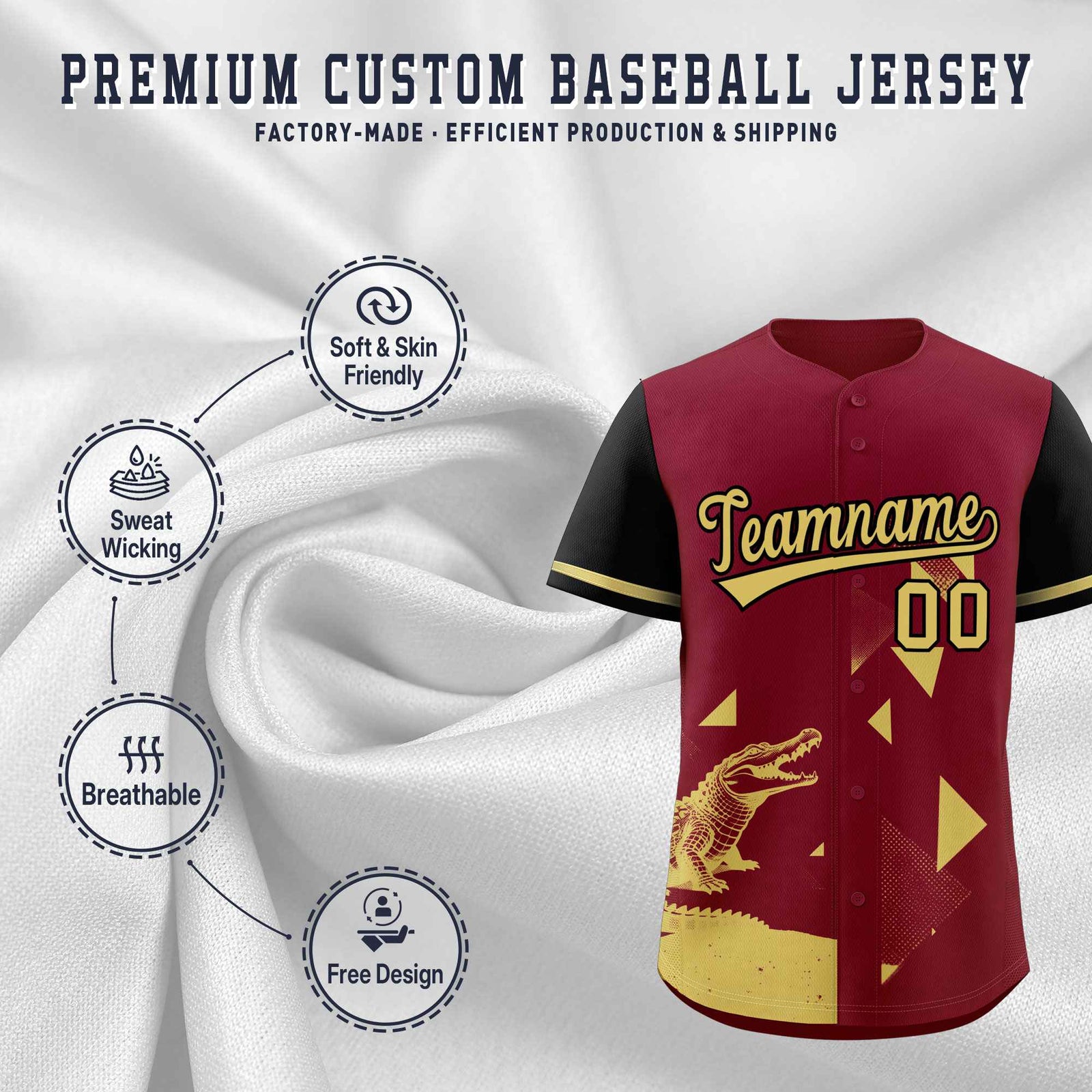 Custom Black Crimson Raptor Series Raglan Sleeves Street Style Baseball Jersey |KXKSHOP
