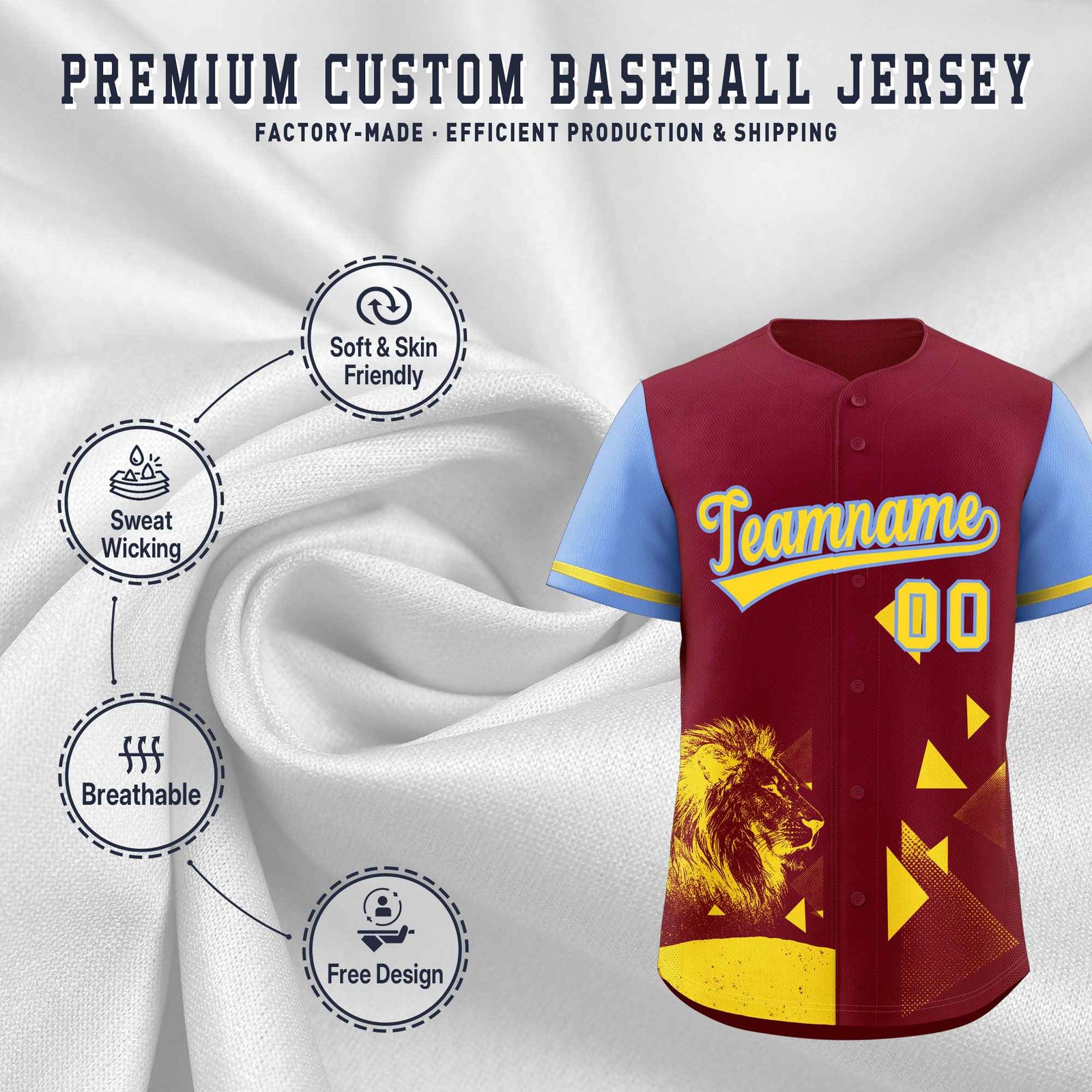 Custom Light Blue Crimson Raptor Series Raglan Sleeves Breathable Baseball Jersey |KXKSHOP