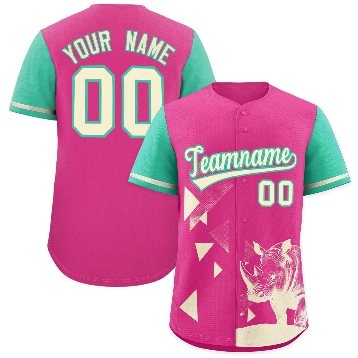 Custom Green Rose Red Raptor Series Raglan Sleeves Breathable Baseball Jersey |KXKSHOP