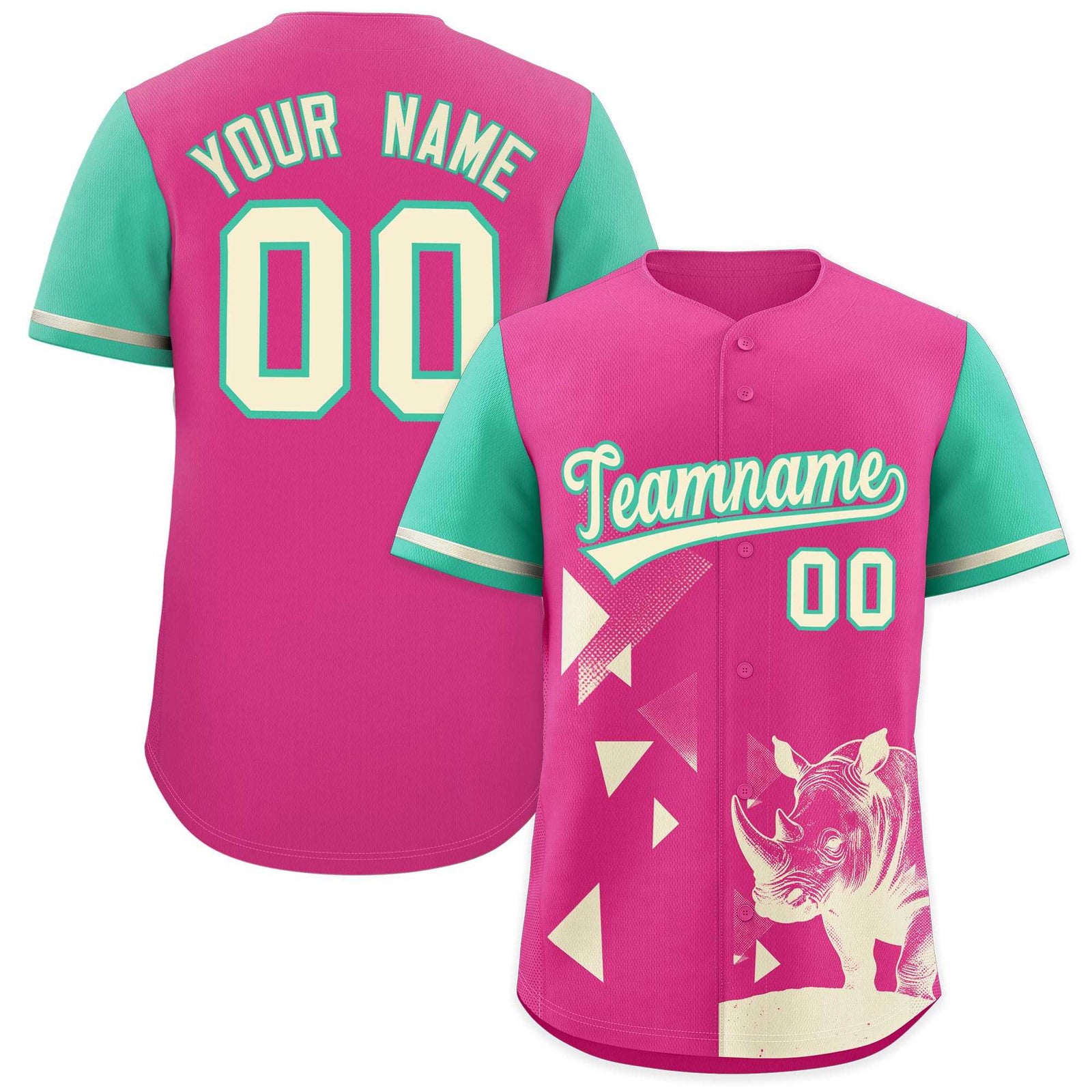 Custom Green Rose Red Raptor Series Raglan Sleeves Breathable Baseball Jersey |KXKSHOP