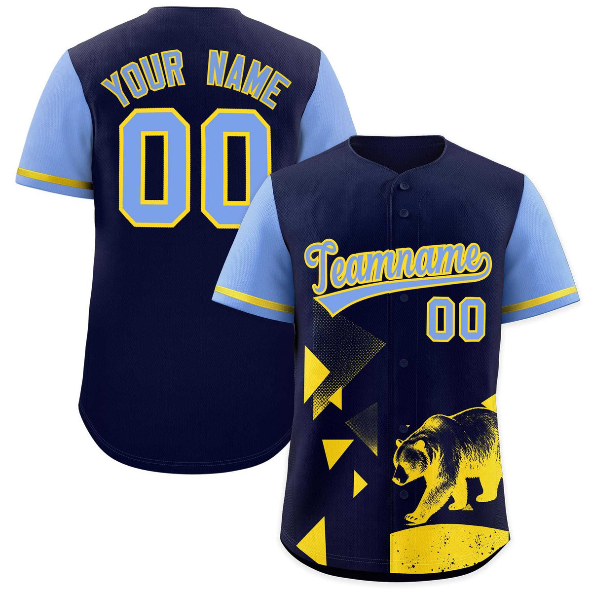 Custom Light Blue Midnight Blue Raptor Series Raglan Sleeves Lightweight Baseball Jersey |KXKSHOP