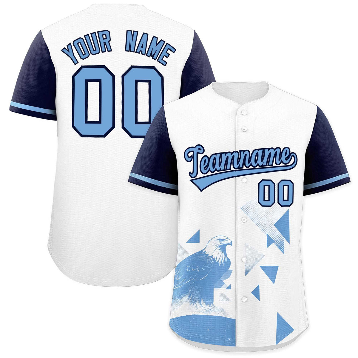 Custom Navy White Raptor Series Raglan Sleeves Hip Hop Baseball Jersey |KXKSHOP