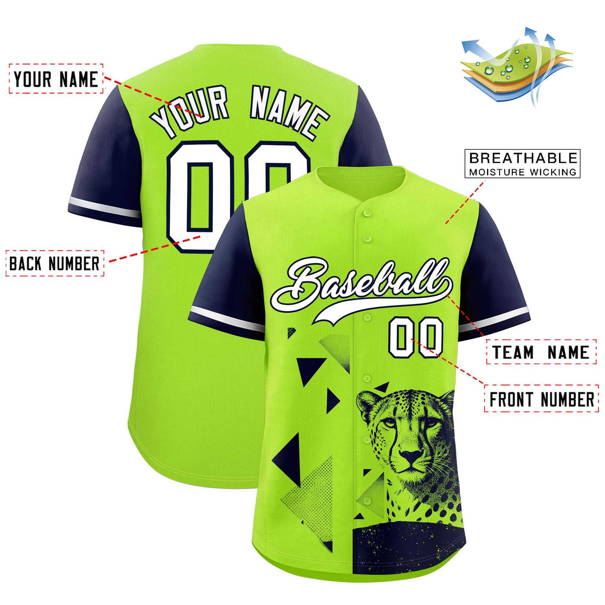 Custom Navy Neon Green Raptor Series Raglan Sleeves Casual Sports Baseball Jersey