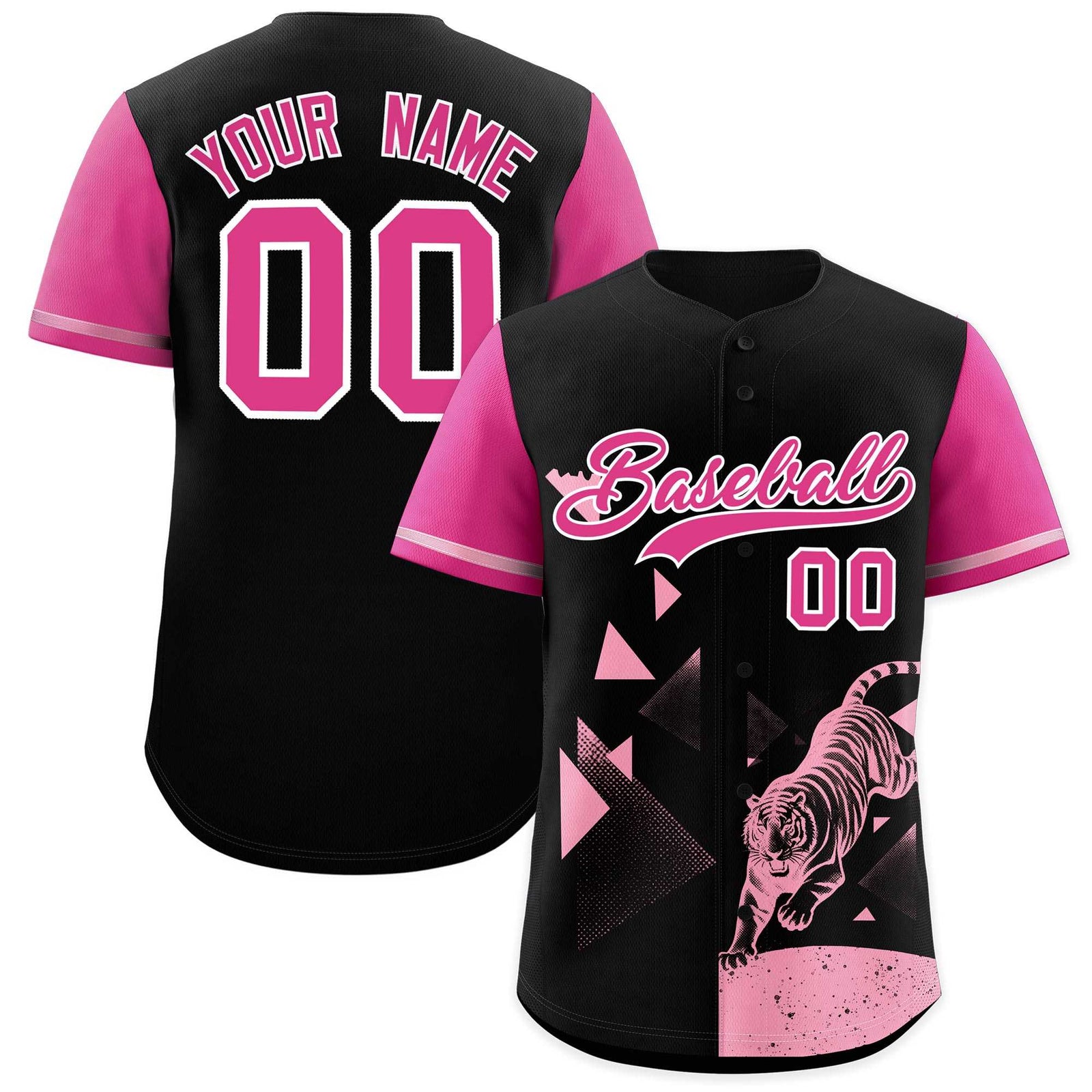 Custom Rose Red Black Raptor Series Raglan Sleeves Wrinkle-Resistant Baseball Jersey