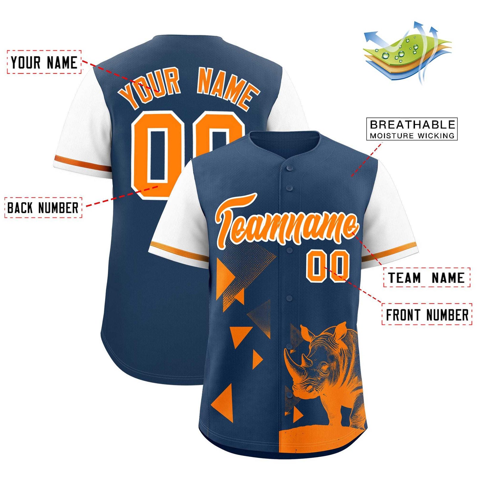 Custom White Midnight Blue Raptor Series Raglan Sleeves Casual Sports Baseball Jersey