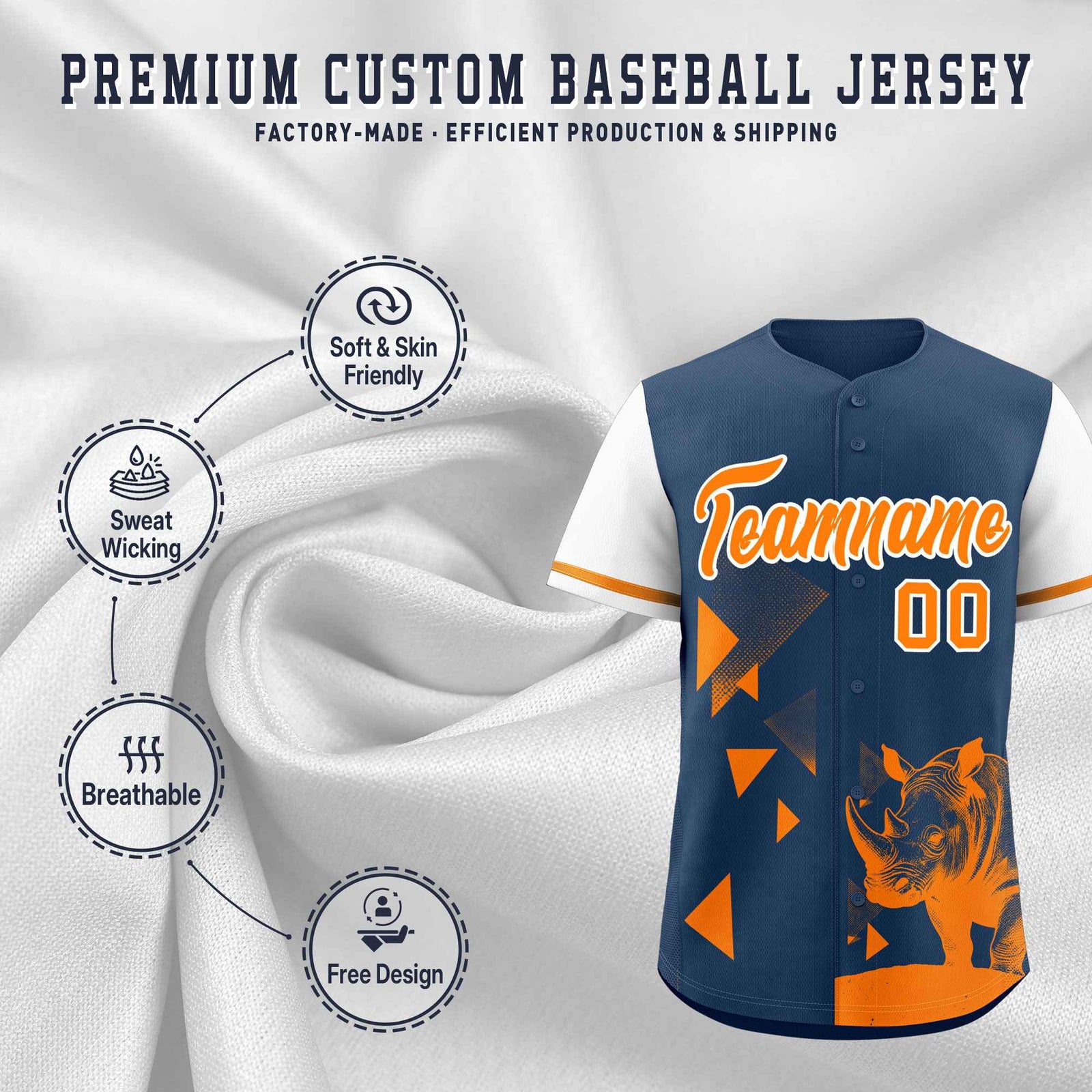 Custom White Midnight Blue Raptor Series Raglan Sleeves Casual Sports Baseball Jersey