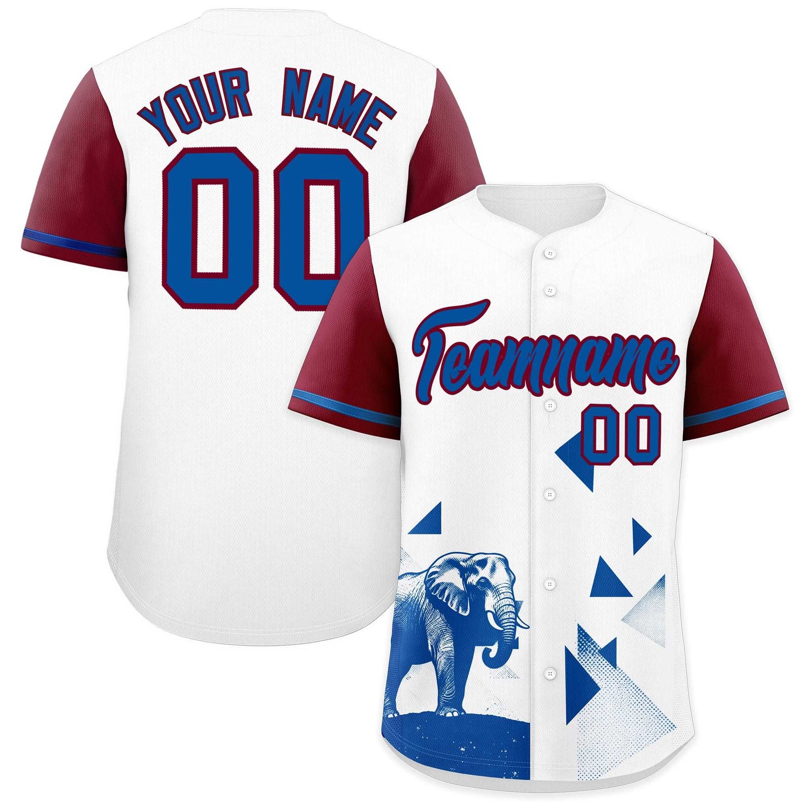 Custom Crimson White Raptor Series Raglan Sleeves Wrinkle-Resistant Baseball Jersey