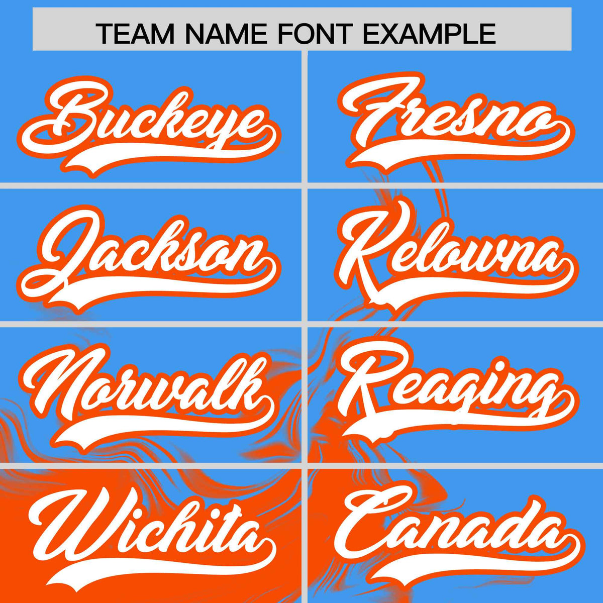 Custom Powder Blue Orange Personalized Ink Pattern Authentic Baseball Jersey