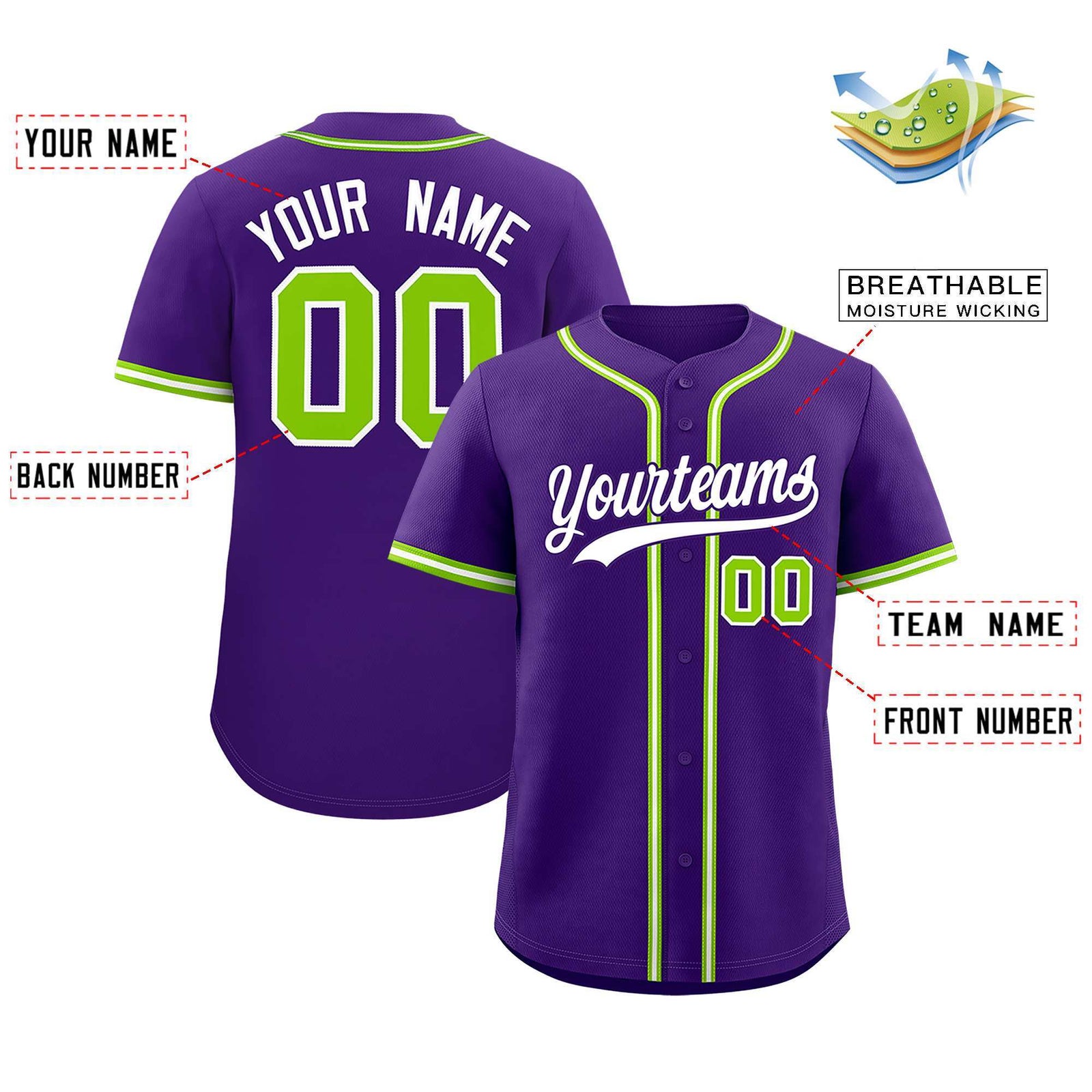Custom Purple Classic Style Authentic Baseball Jersey