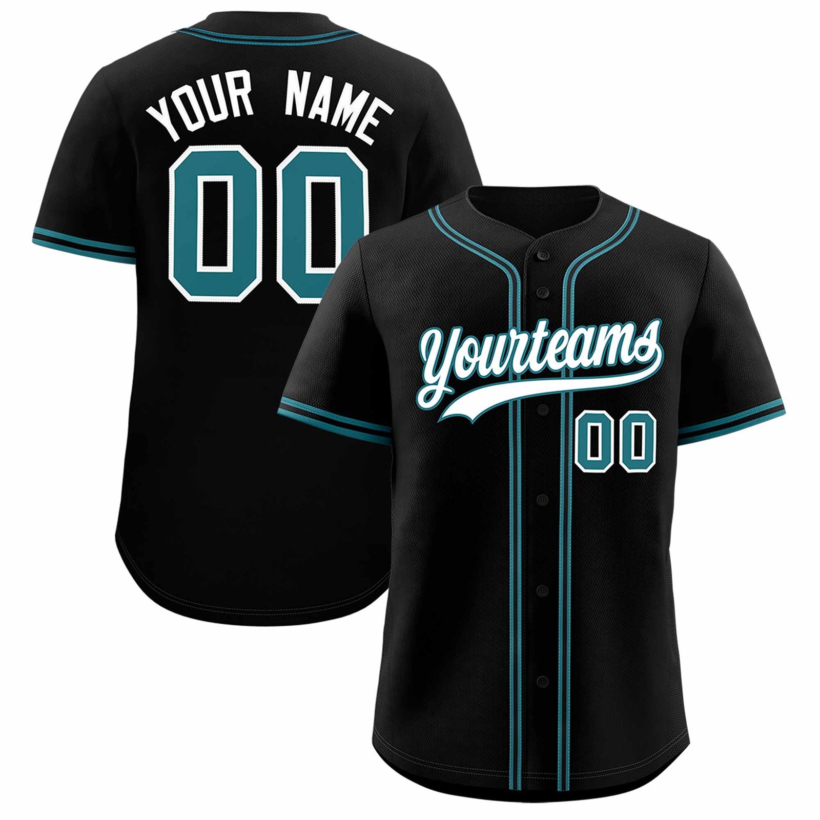 Custom Black Classic Style Authentic Baseball Jersey